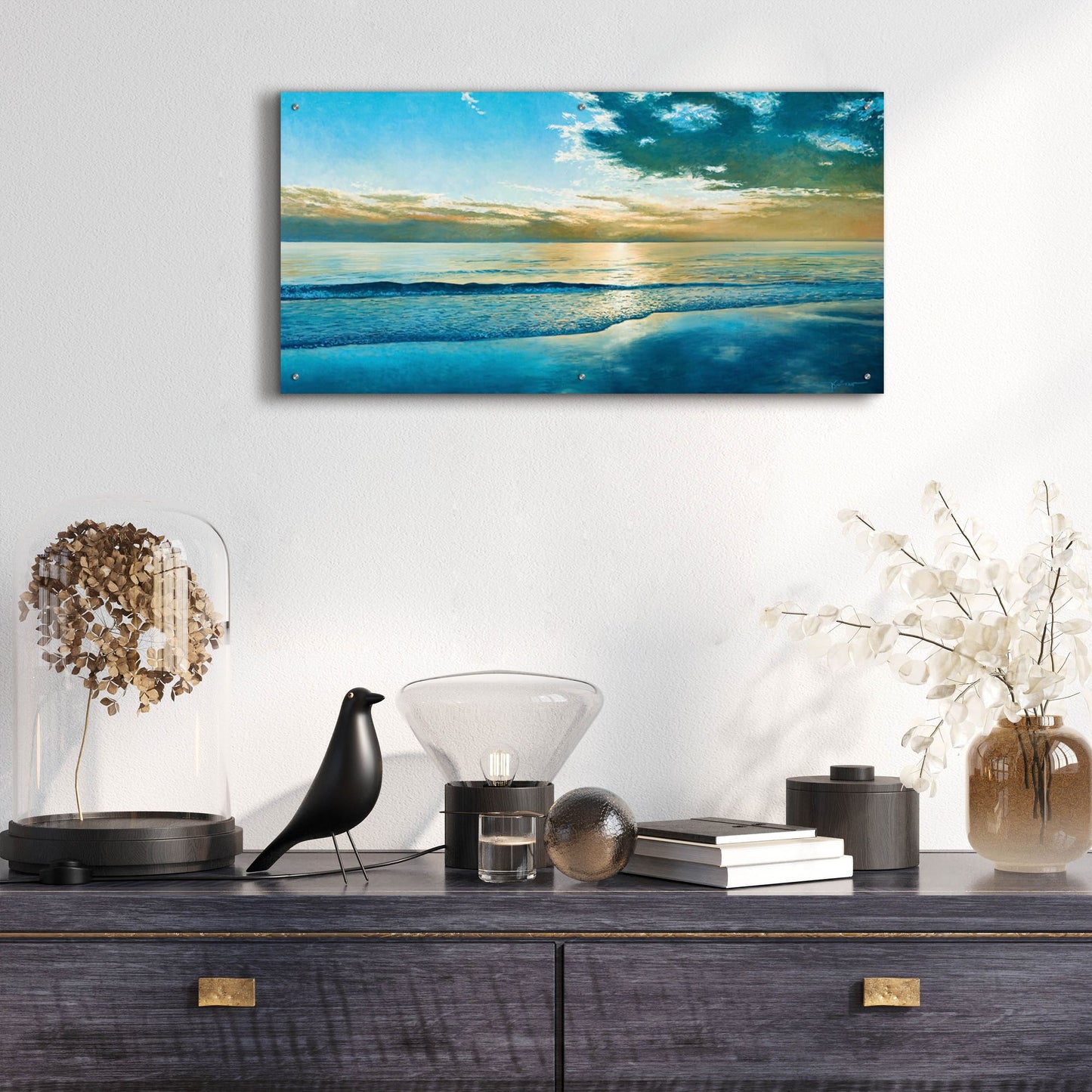 Epic Art ' Amelia Island Dawn' by Kent Sullivan, Acrylic Glass Wall Art,48x24