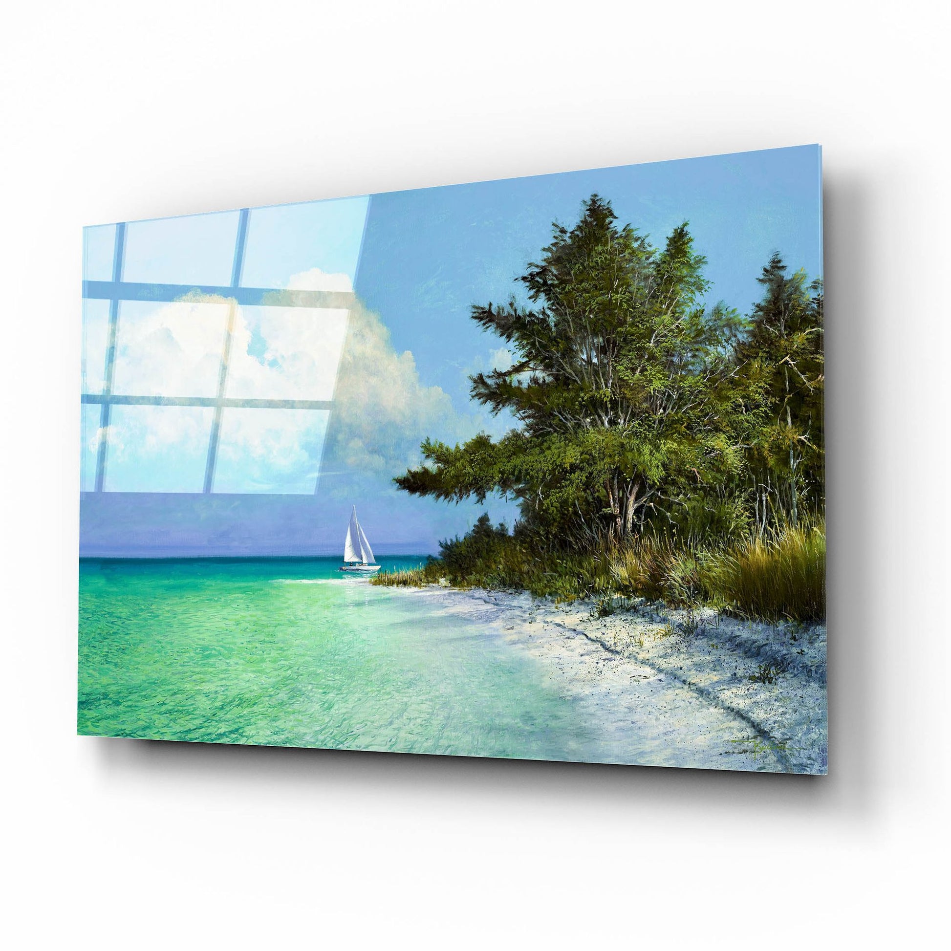 Epic Art ' Cayo Costa Beach' by Kent Sullivan, Acrylic Glass Wall Art,16x12