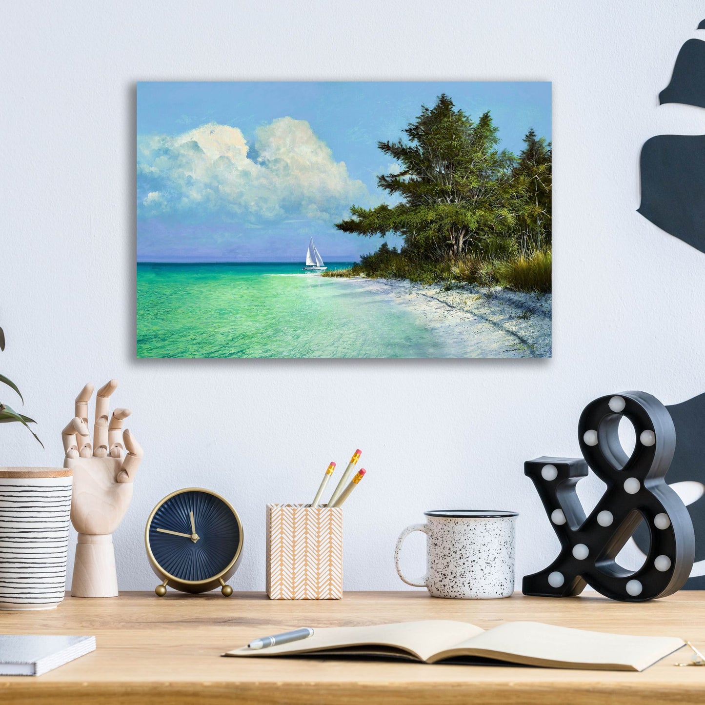 Epic Art ' Cayo Costa Beach' by Kent Sullivan, Acrylic Glass Wall Art,16x12