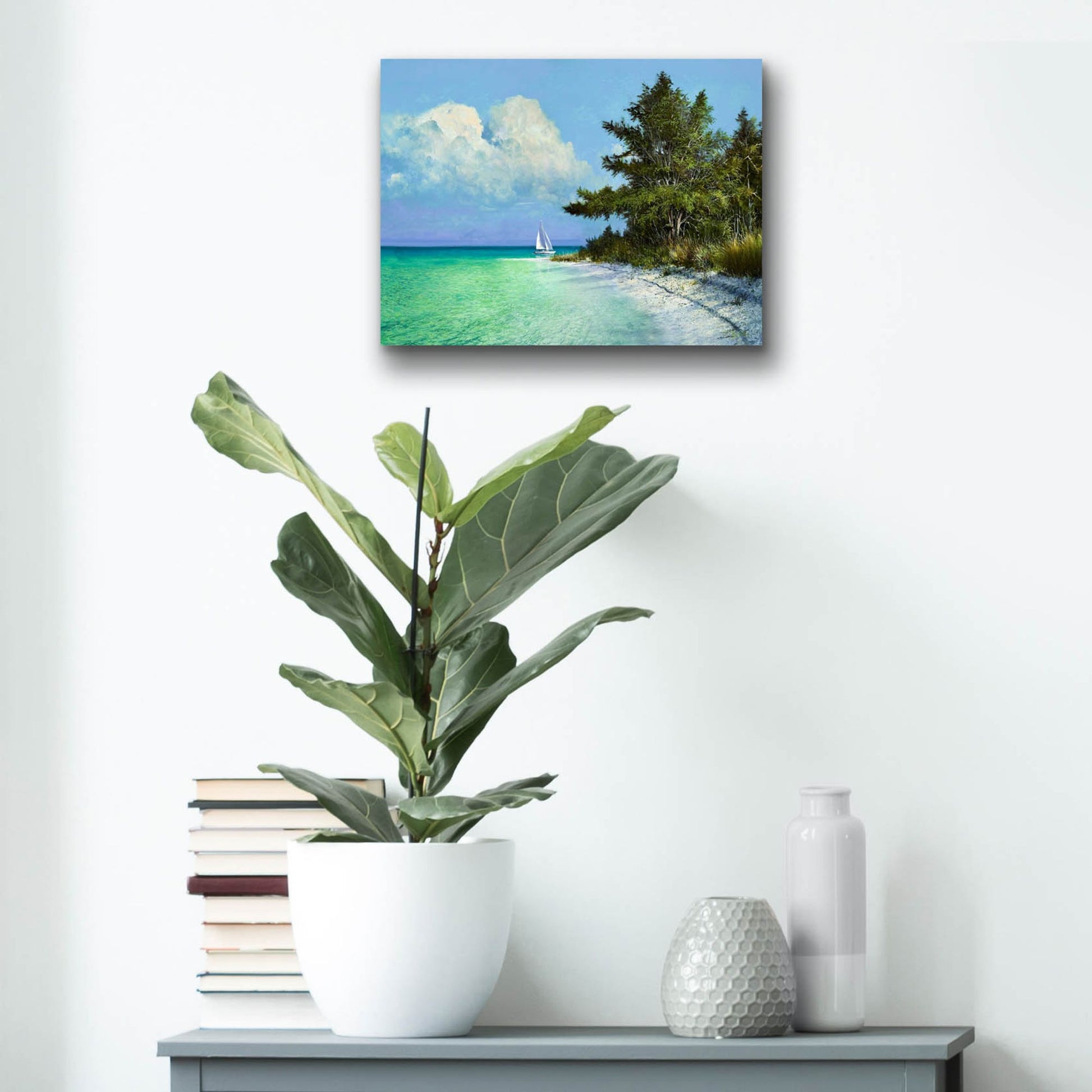 Epic Art ' Cayo Costa Beach' by Kent Sullivan, Acrylic Glass Wall Art,16x12