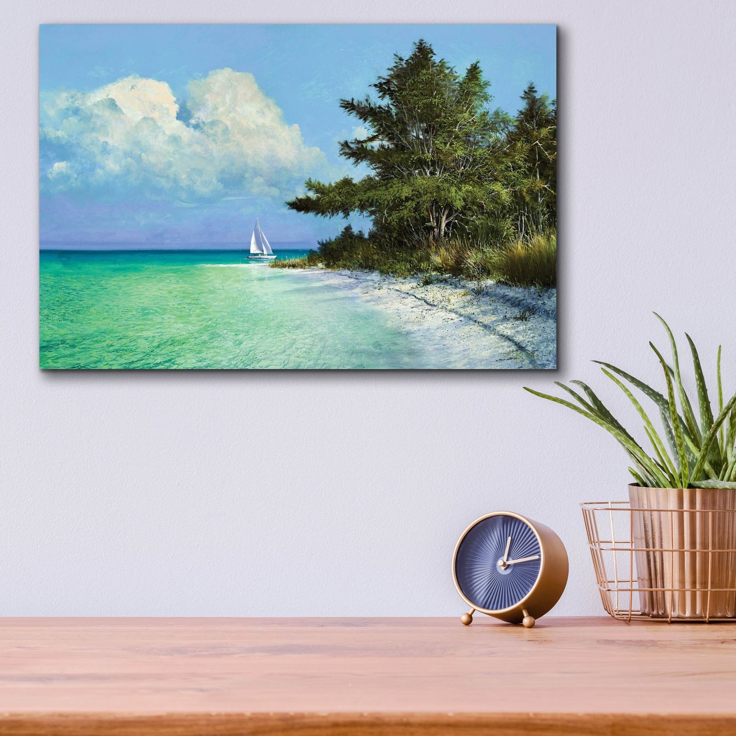 Epic Art ' Cayo Costa Beach' by Kent Sullivan, Acrylic Glass Wall Art,16x12