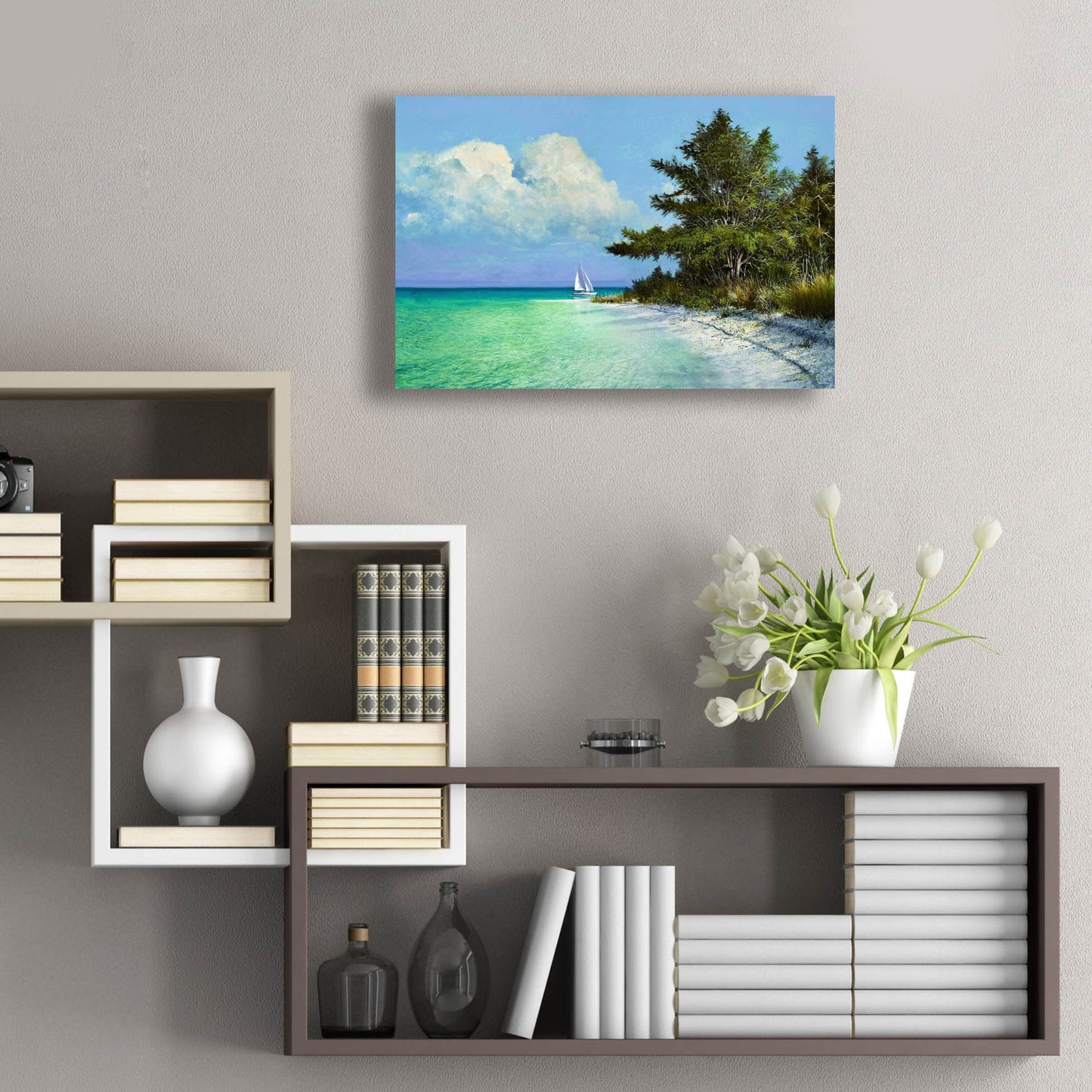 Epic Art ' Cayo Costa Beach' by Kent Sullivan, Acrylic Glass Wall Art,24x16