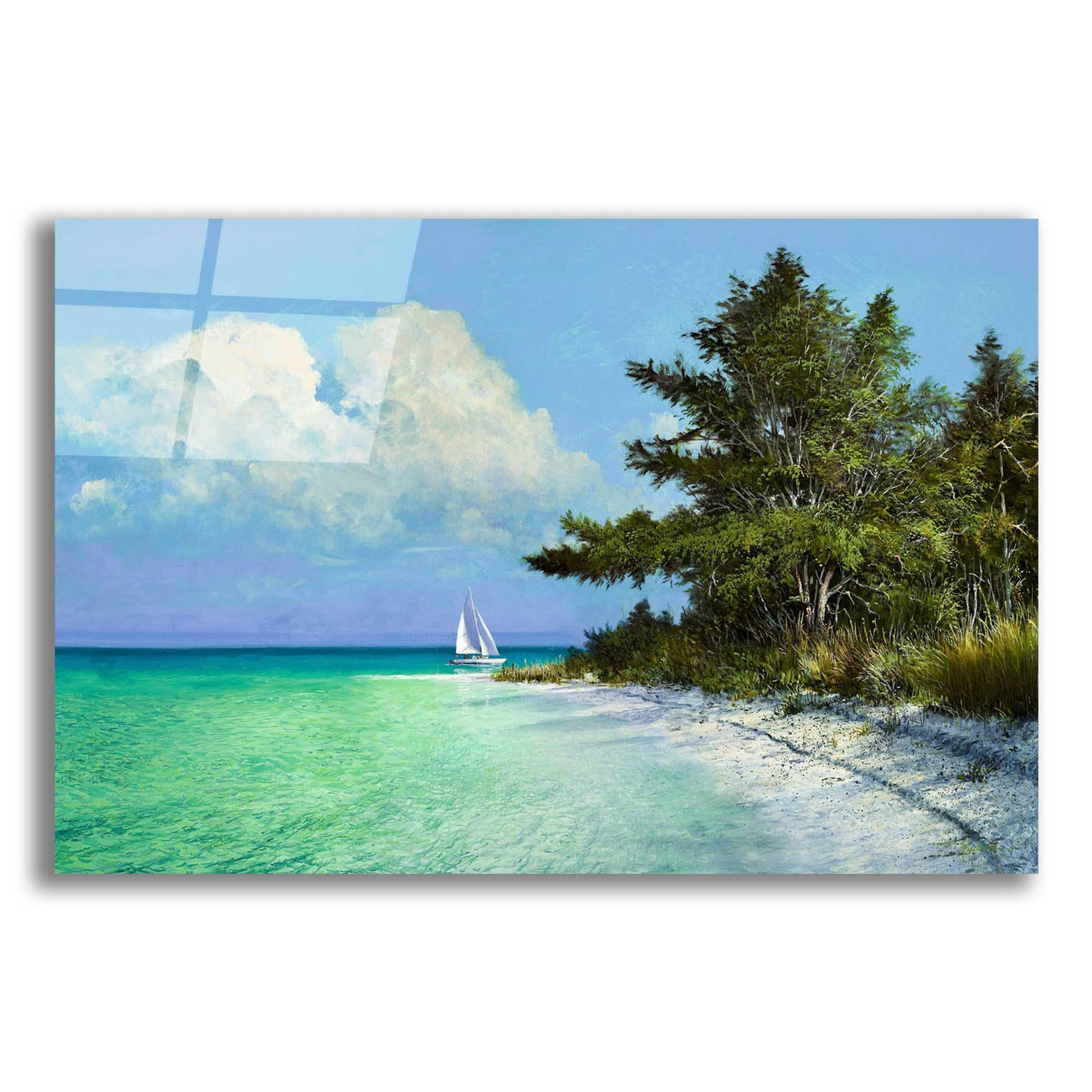 Epic Art ' Cayo Costa Beach' by Kent Sullivan, Acrylic Glass Wall Art,24x16