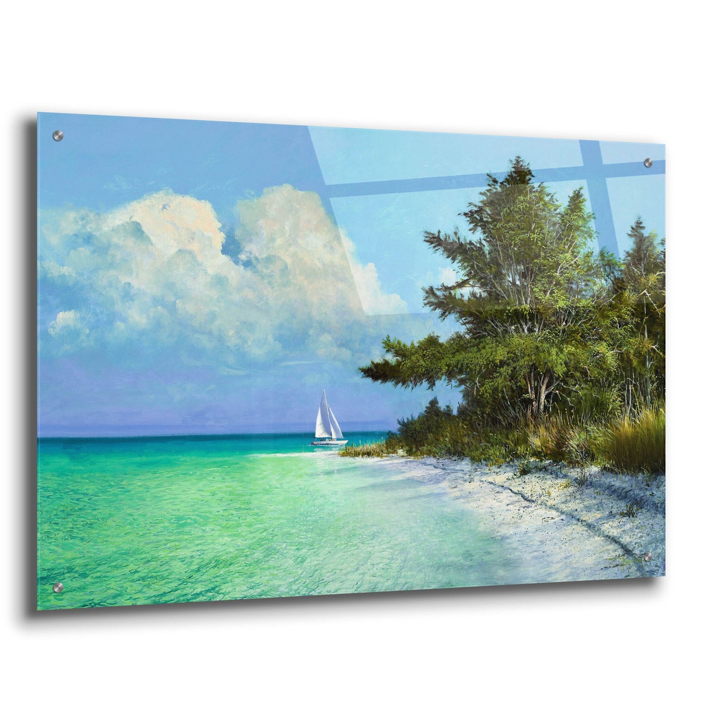 Epic Art ' Cayo Costa Beach' by Kent Sullivan, Acrylic Glass Wall Art,36x24