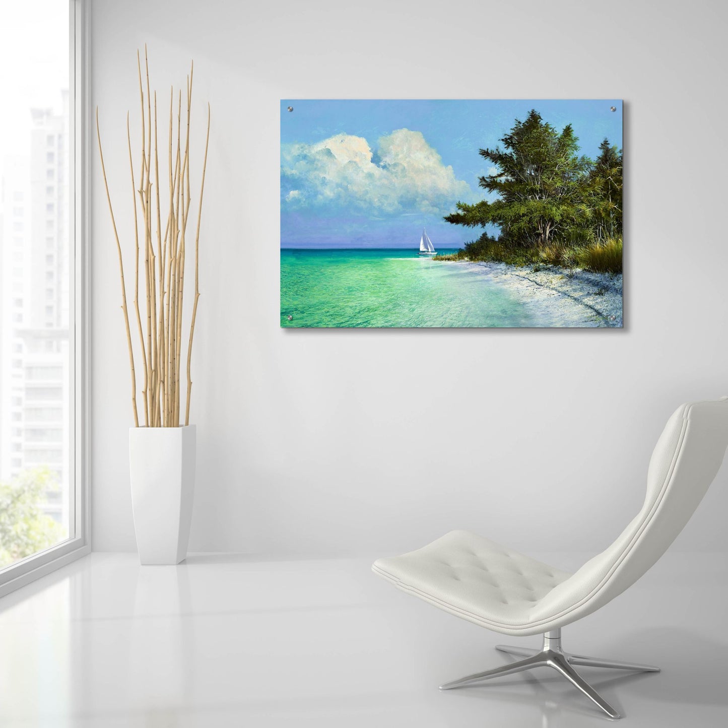 Epic Art ' Cayo Costa Beach' by Kent Sullivan, Acrylic Glass Wall Art,36x24