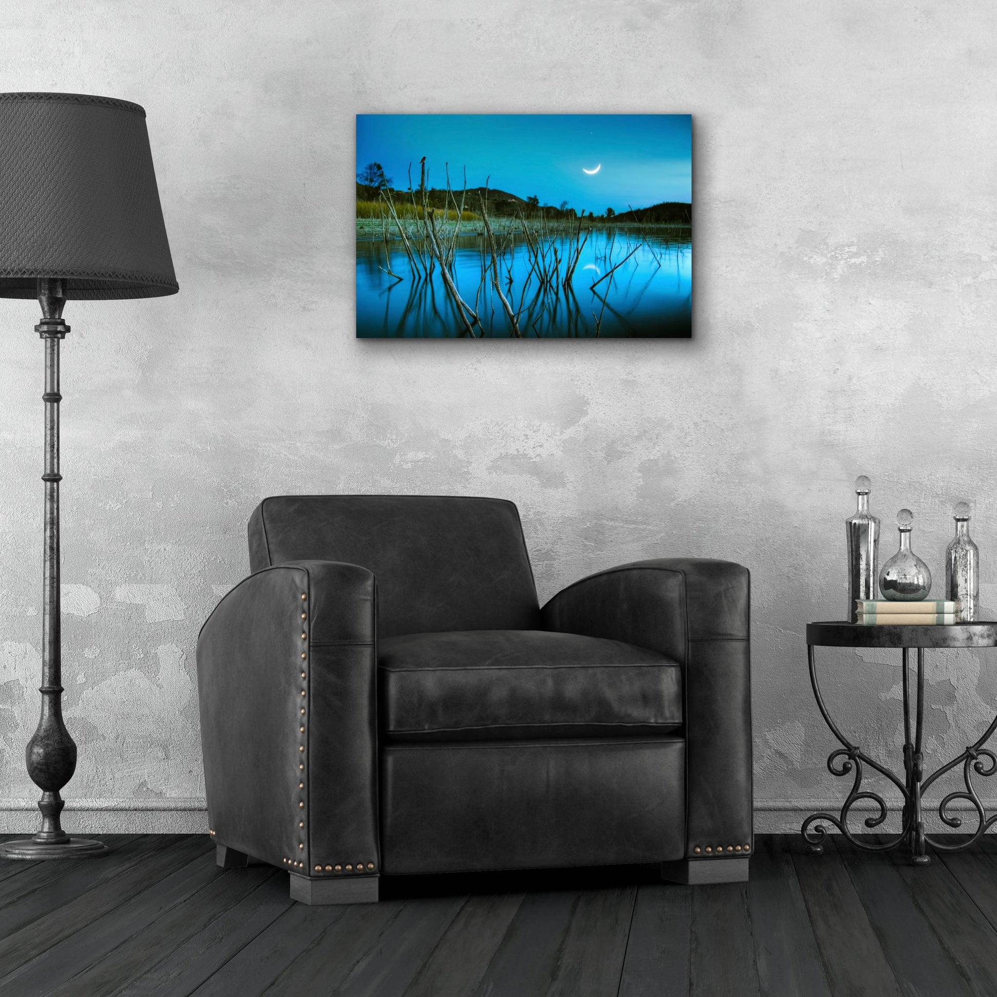 Epic Art ' The Blue Lake' by Lee Sie, Acrylic Glass Wall Art,24x16