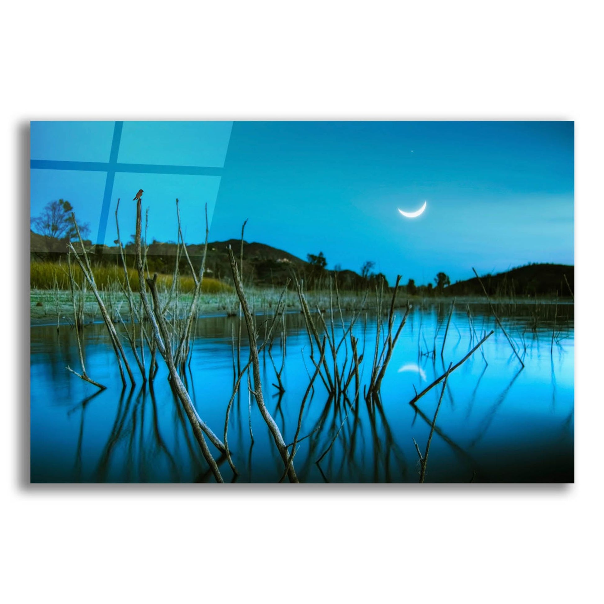 Epic Art ' The Blue Lake' by Lee Sie, Acrylic Glass Wall Art,24x16