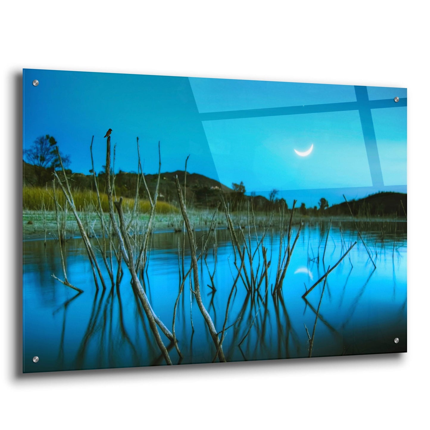 Epic Art ' The Blue Lake' by Lee Sie, Acrylic Glass Wall Art,36x24