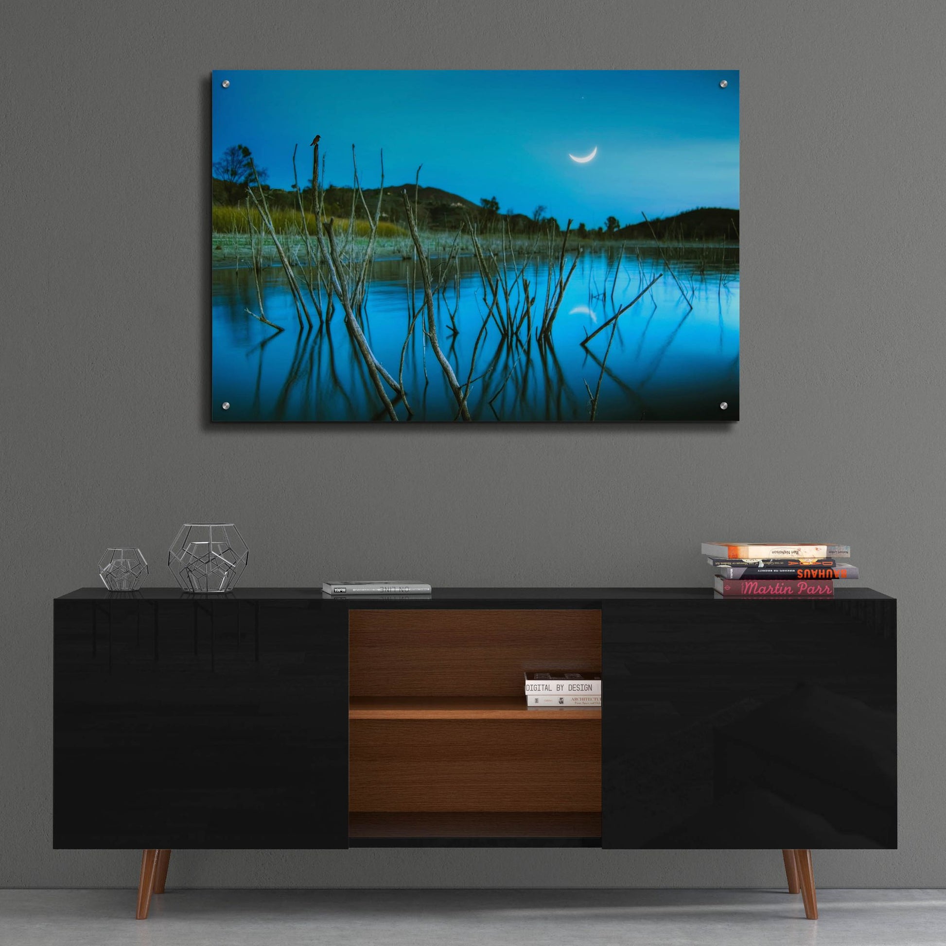 Epic Art ' The Blue Lake' by Lee Sie, Acrylic Glass Wall Art,36x24