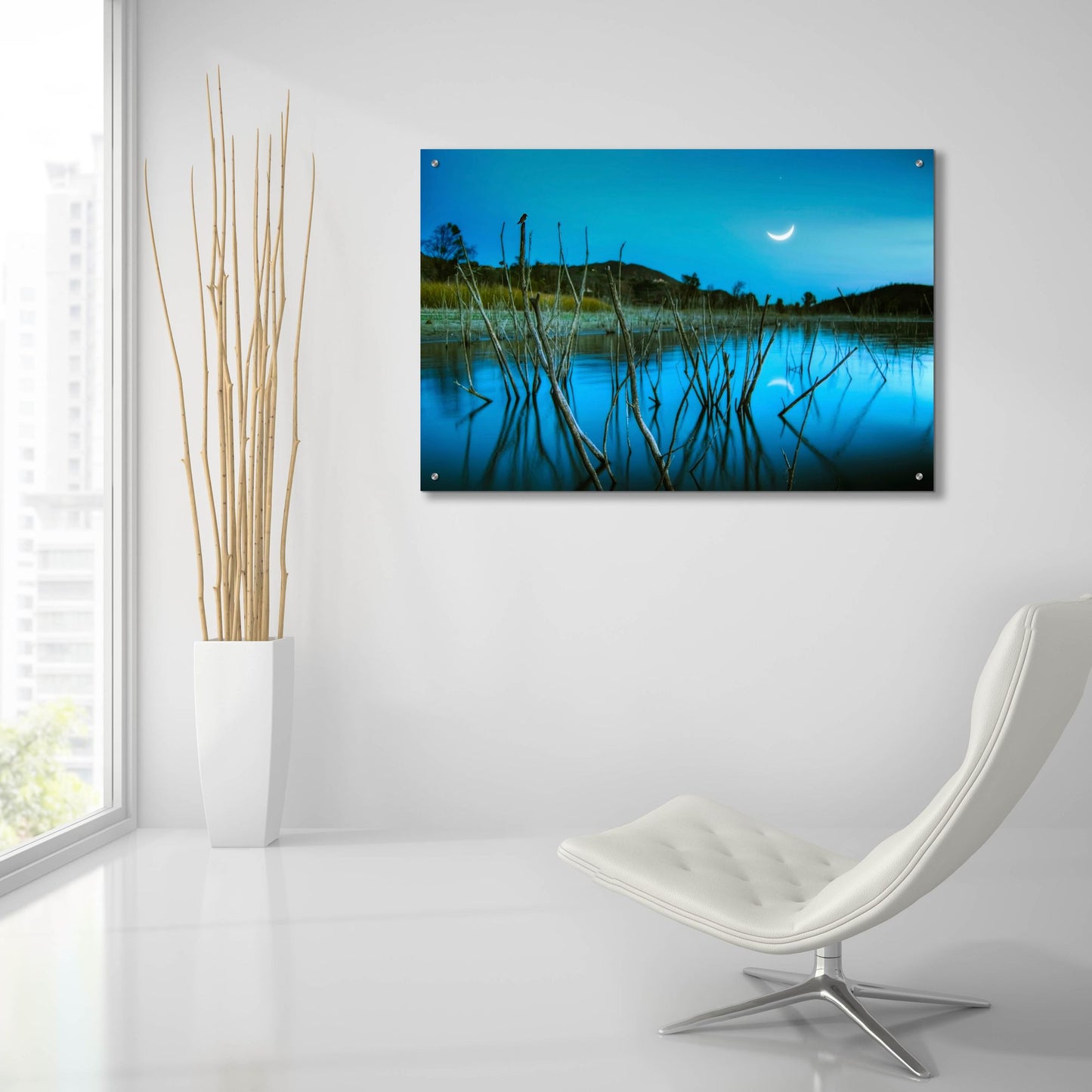 Epic Art ' The Blue Lake' by Lee Sie, Acrylic Glass Wall Art,36x24