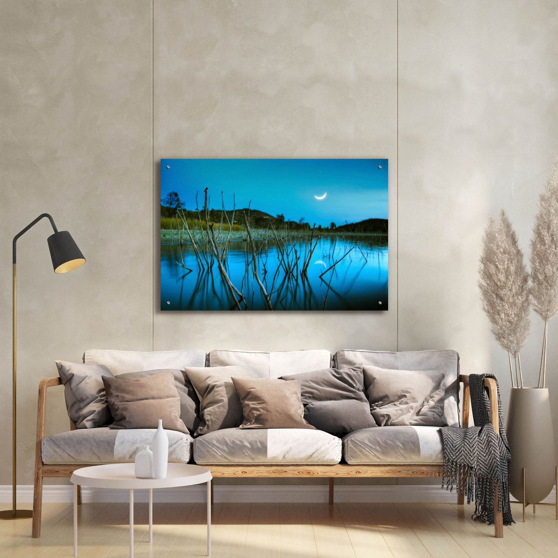 Epic Art ' The Blue Lake' by Lee Sie, Acrylic Glass Wall Art,36x24