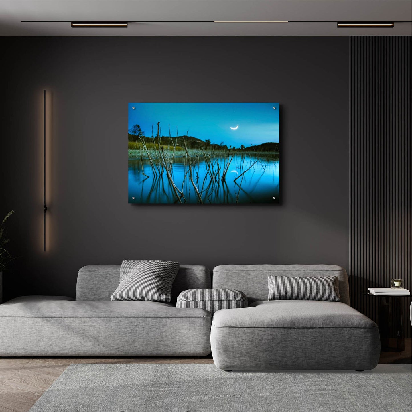 Epic Art ' The Blue Lake' by Lee Sie, Acrylic Glass Wall Art,36x24