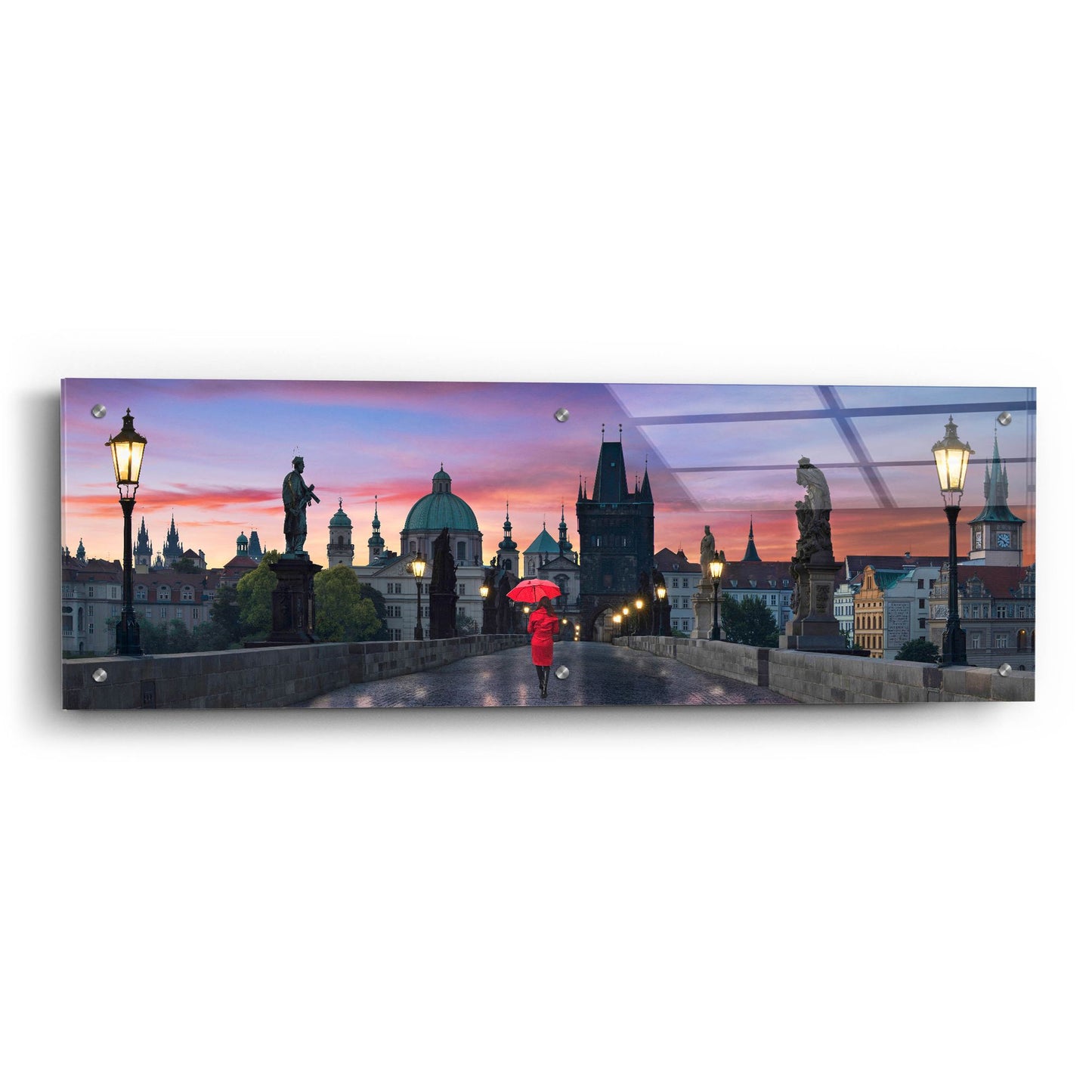 Epic Art ' Dawn at Charles Bridge' by Lee Sie, Acrylic Glass Wall Art,36x12