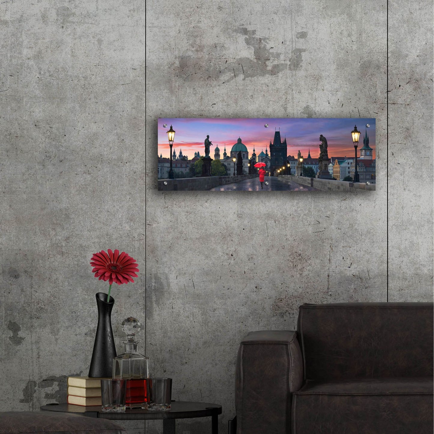 Epic Art ' Dawn at Charles Bridge' by Lee Sie, Acrylic Glass Wall Art,36x12