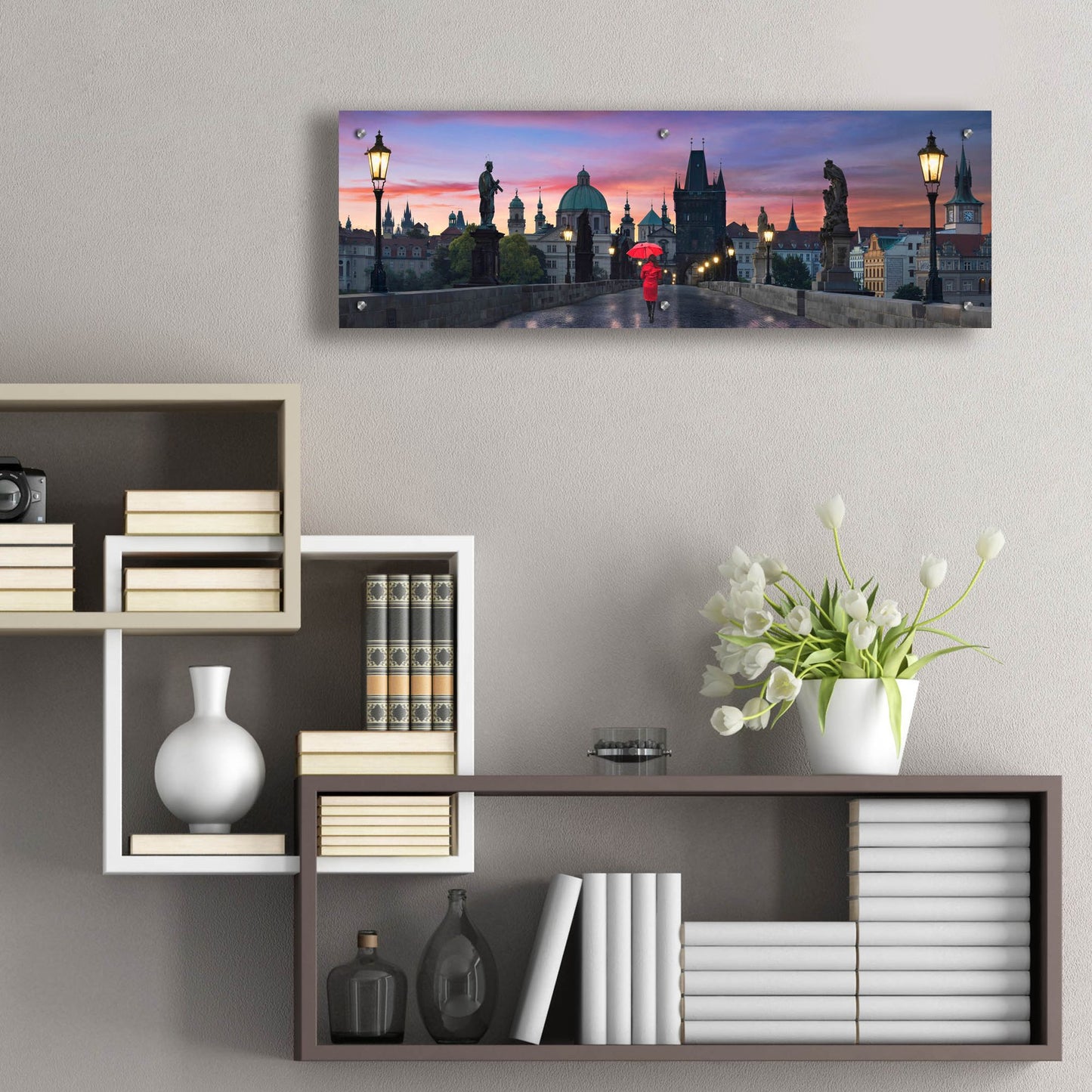 Epic Art ' Dawn at Charles Bridge' by Lee Sie, Acrylic Glass Wall Art,36x12