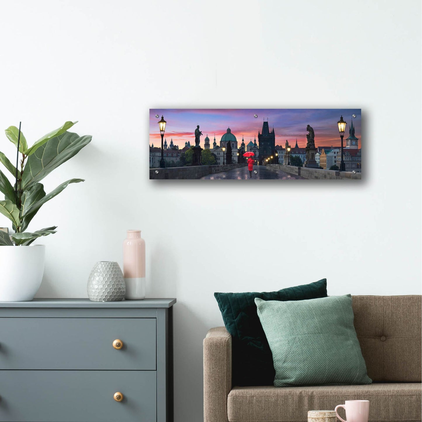 Epic Art ' Dawn at Charles Bridge' by Lee Sie, Acrylic Glass Wall Art,36x12