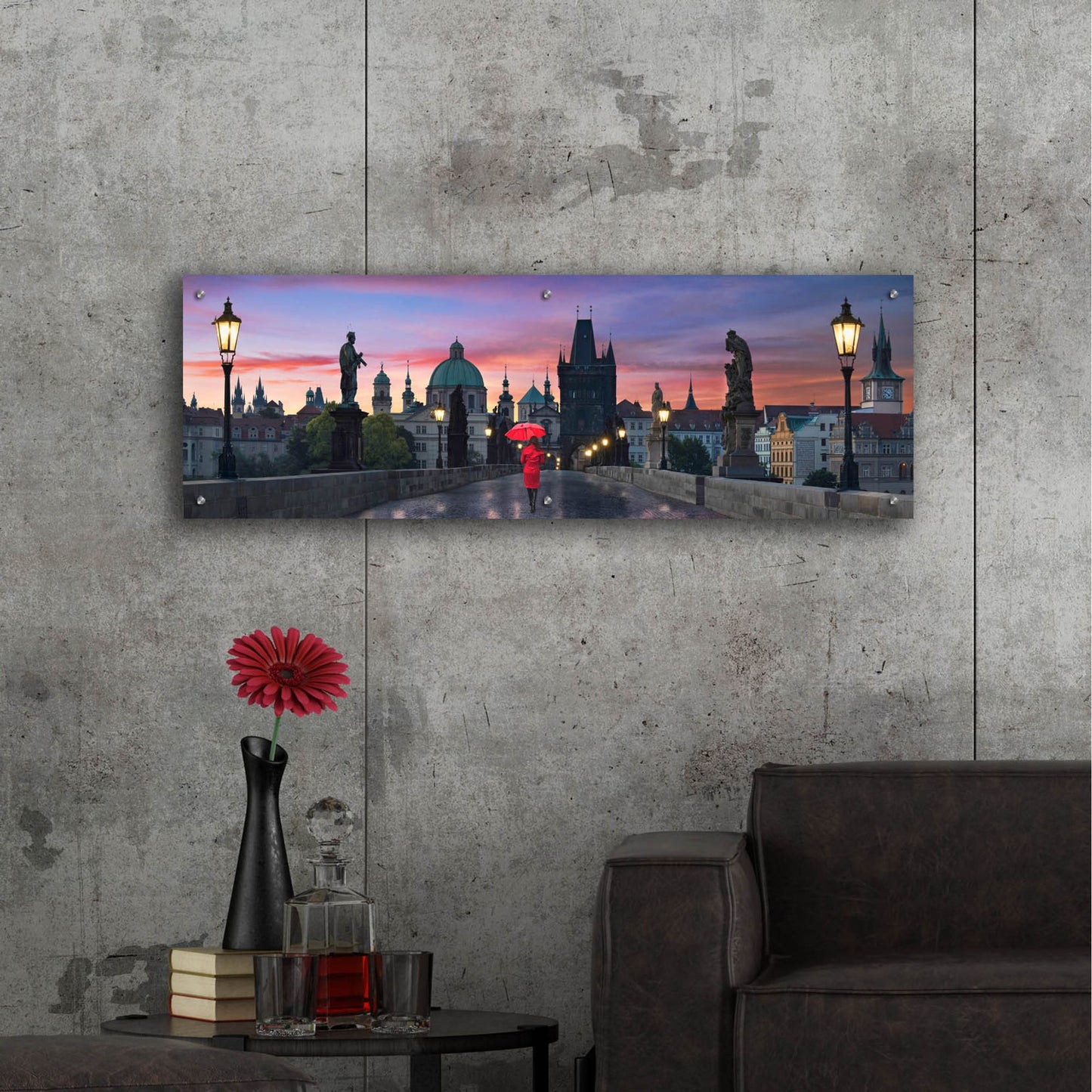 Epic Art ' Dawn at Charles Bridge' by Lee Sie, Acrylic Glass Wall Art,48x16