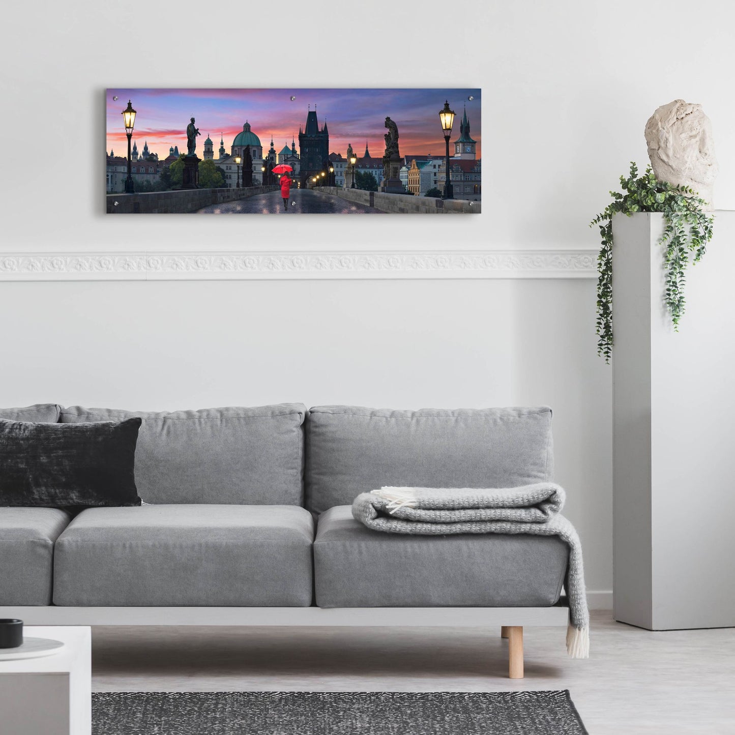 Epic Art ' Dawn at Charles Bridge' by Lee Sie, Acrylic Glass Wall Art,48x16