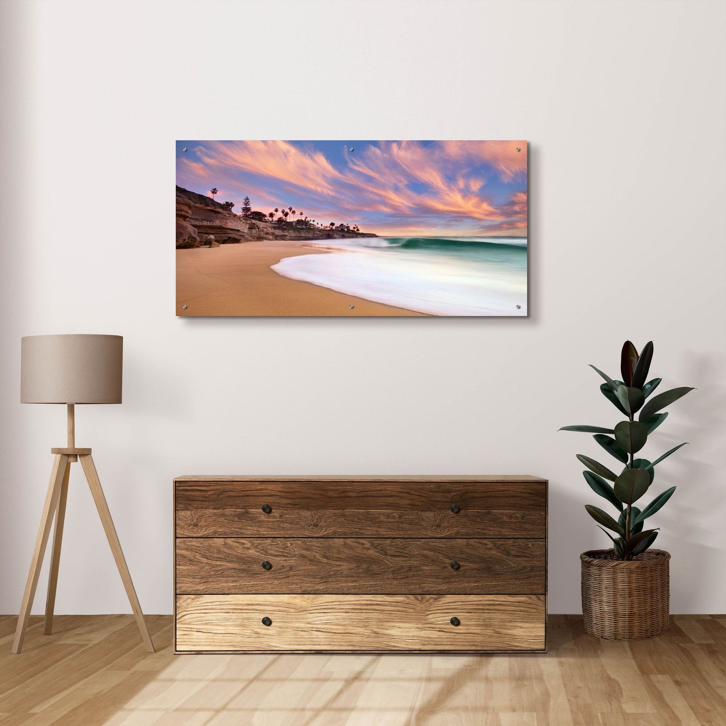 Epic Art ' The Beach Break' by Lee Sie, Acrylic Glass Wall Art,48x24