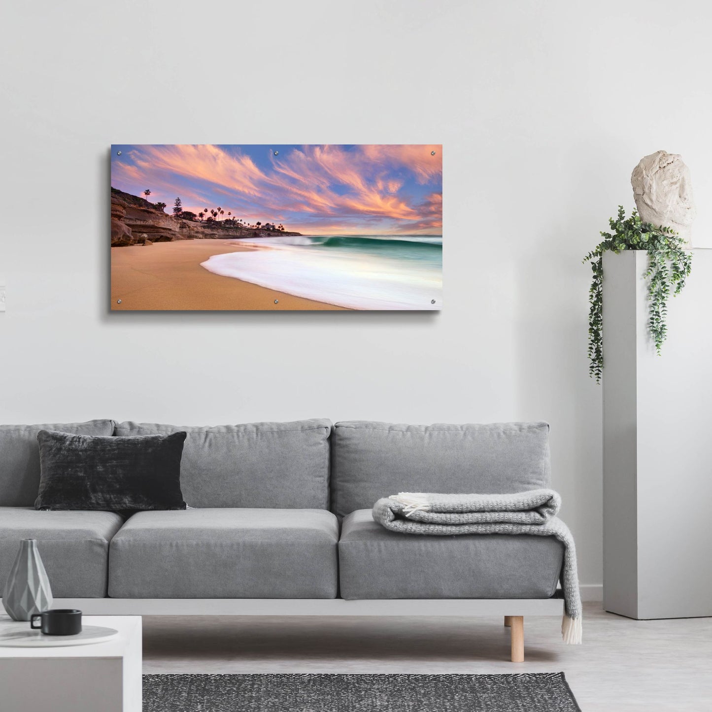 Epic Art ' The Beach Break' by Lee Sie, Acrylic Glass Wall Art,48x24