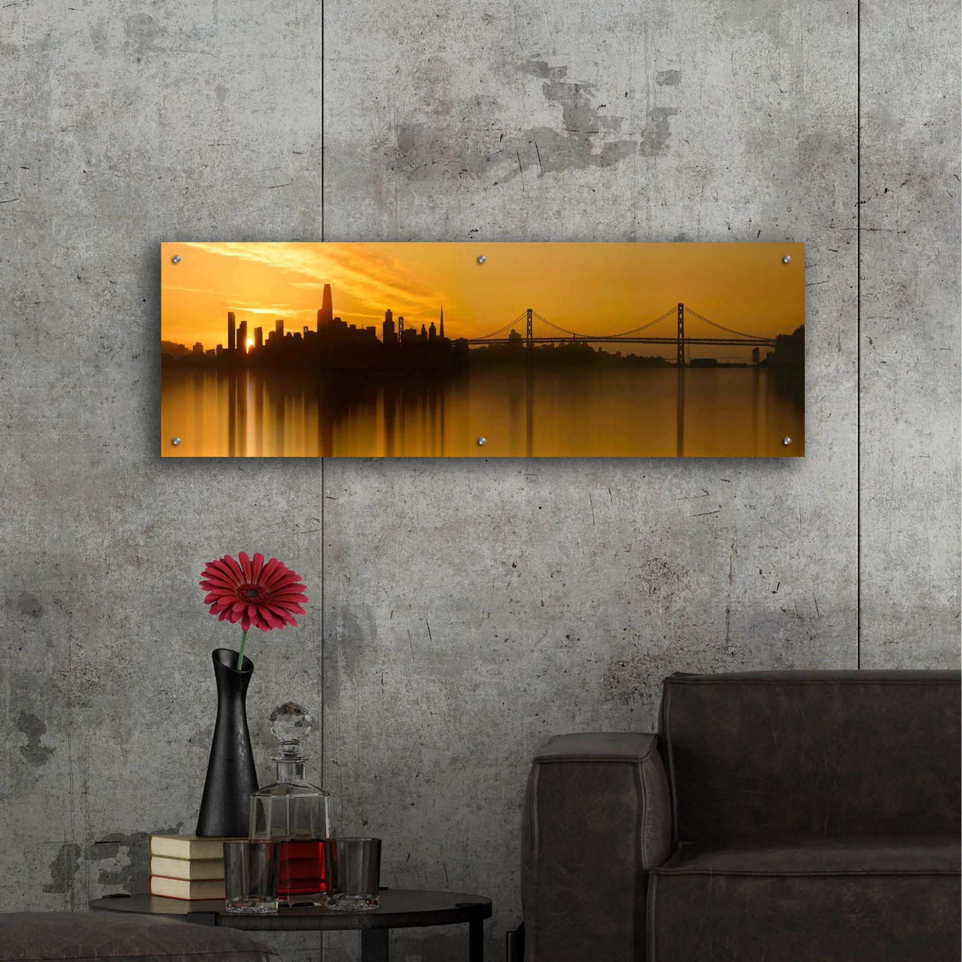 Epic Art ' Urban Fall' by Lee Sie, Acrylic Glass Wall Art,48x16