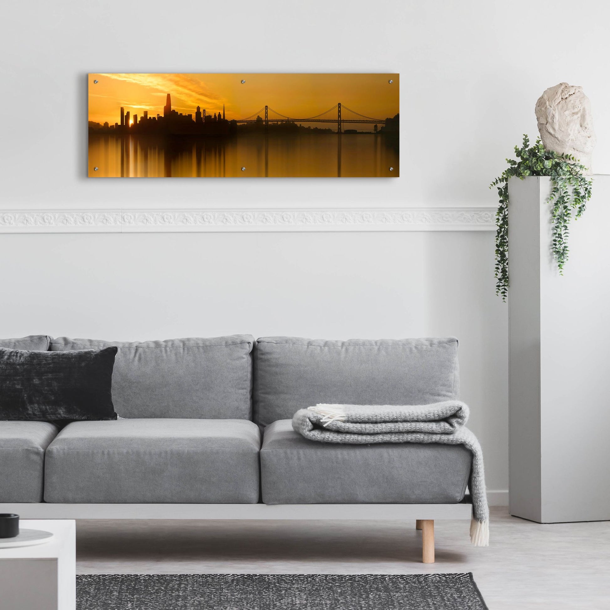 Epic Art ' Urban Fall' by Lee Sie, Acrylic Glass Wall Art,48x16