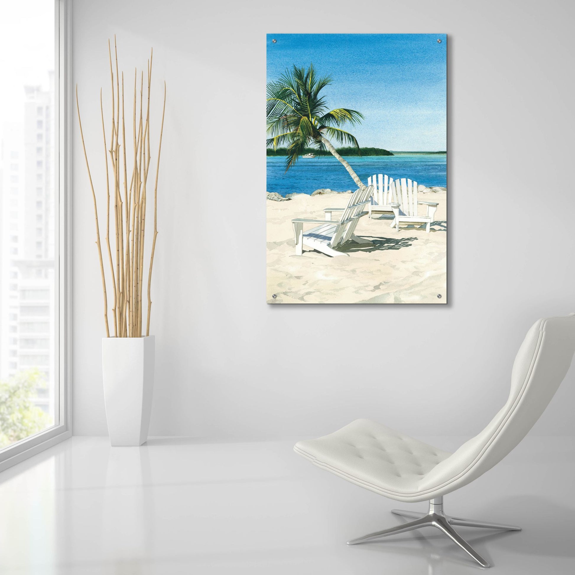 Epic Art ' Paradise' by Linda Roberts, Acrylic Glass Wall Art,24x36