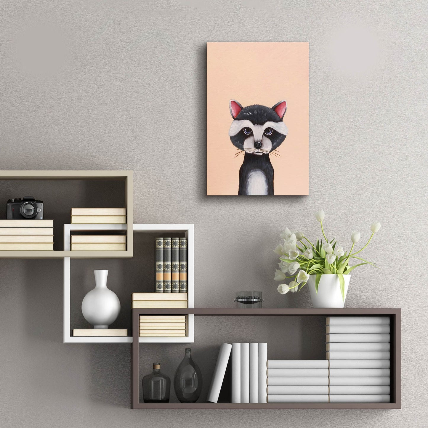 Epic Art ' Baby Raccoon' by Lucia Stewart, Acrylic Glass Wall Art,16x24