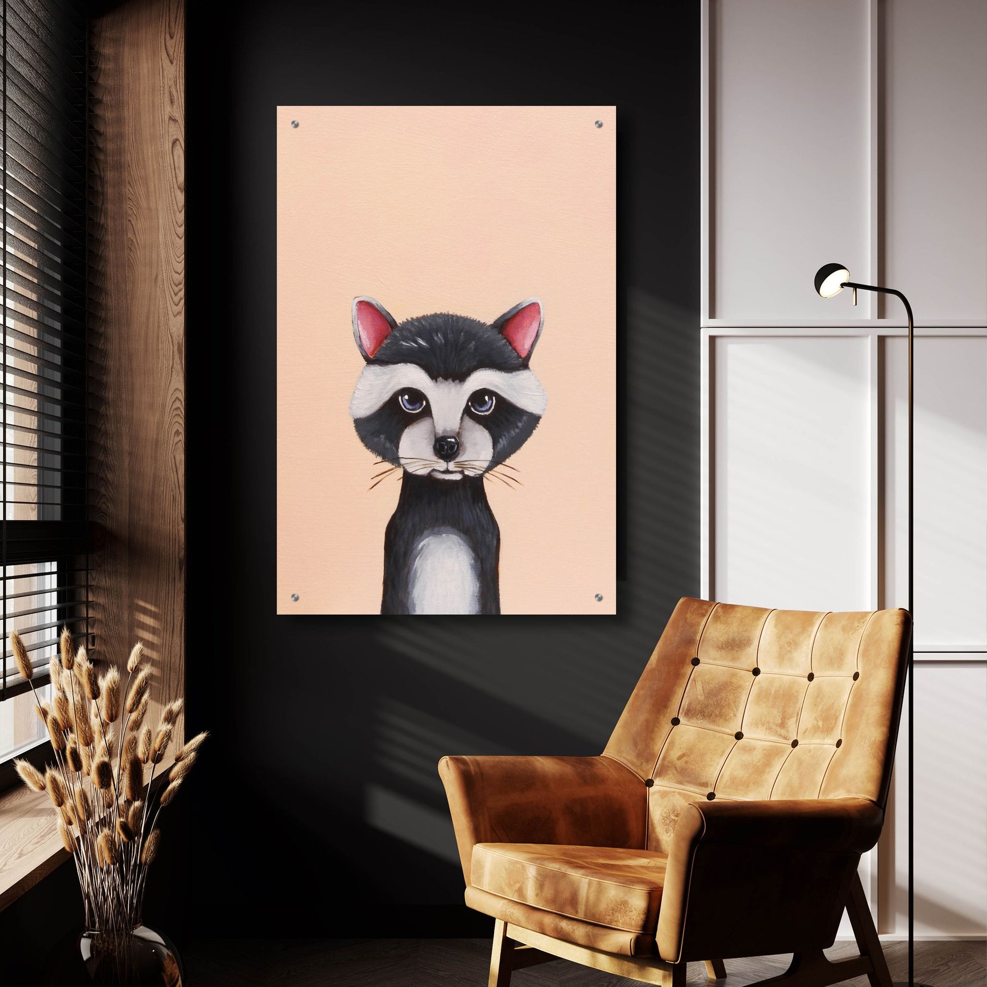 Epic Art ' Baby Raccoon' by Lucia Stewart, Acrylic Glass Wall Art,24x36