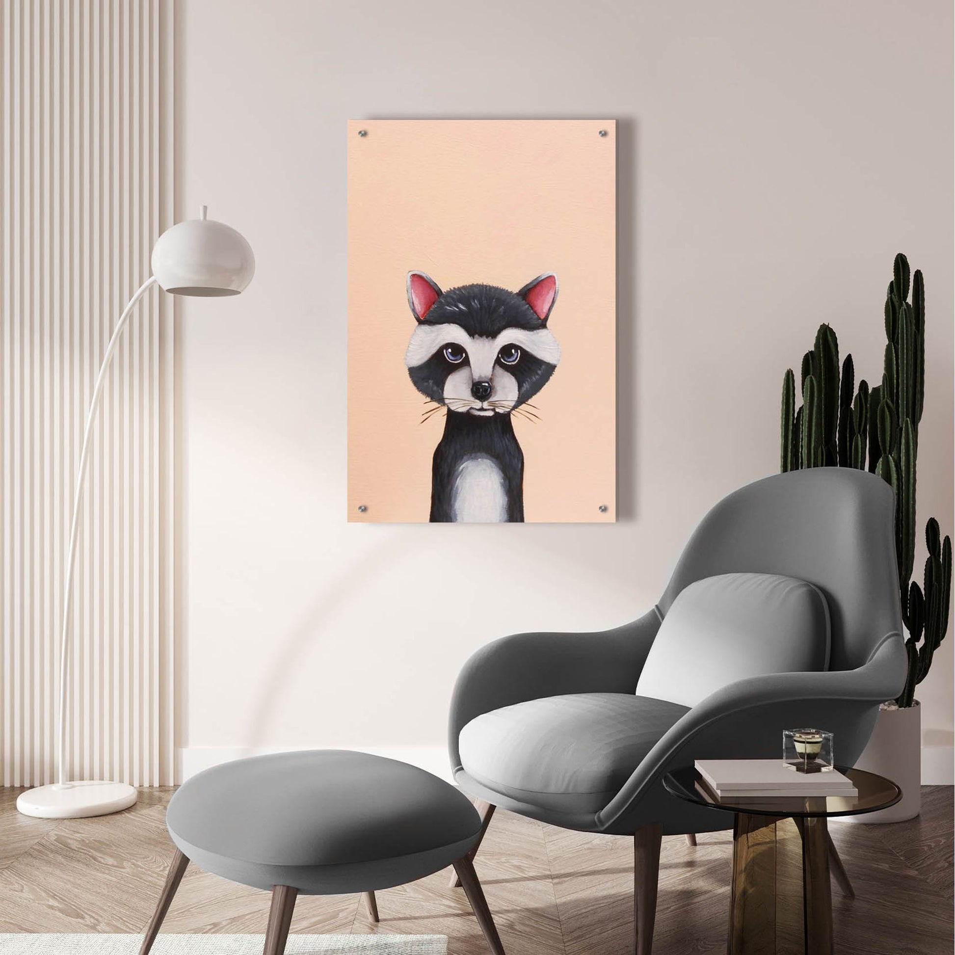 Epic Art ' Baby Raccoon' by Lucia Stewart, Acrylic Glass Wall Art,24x36