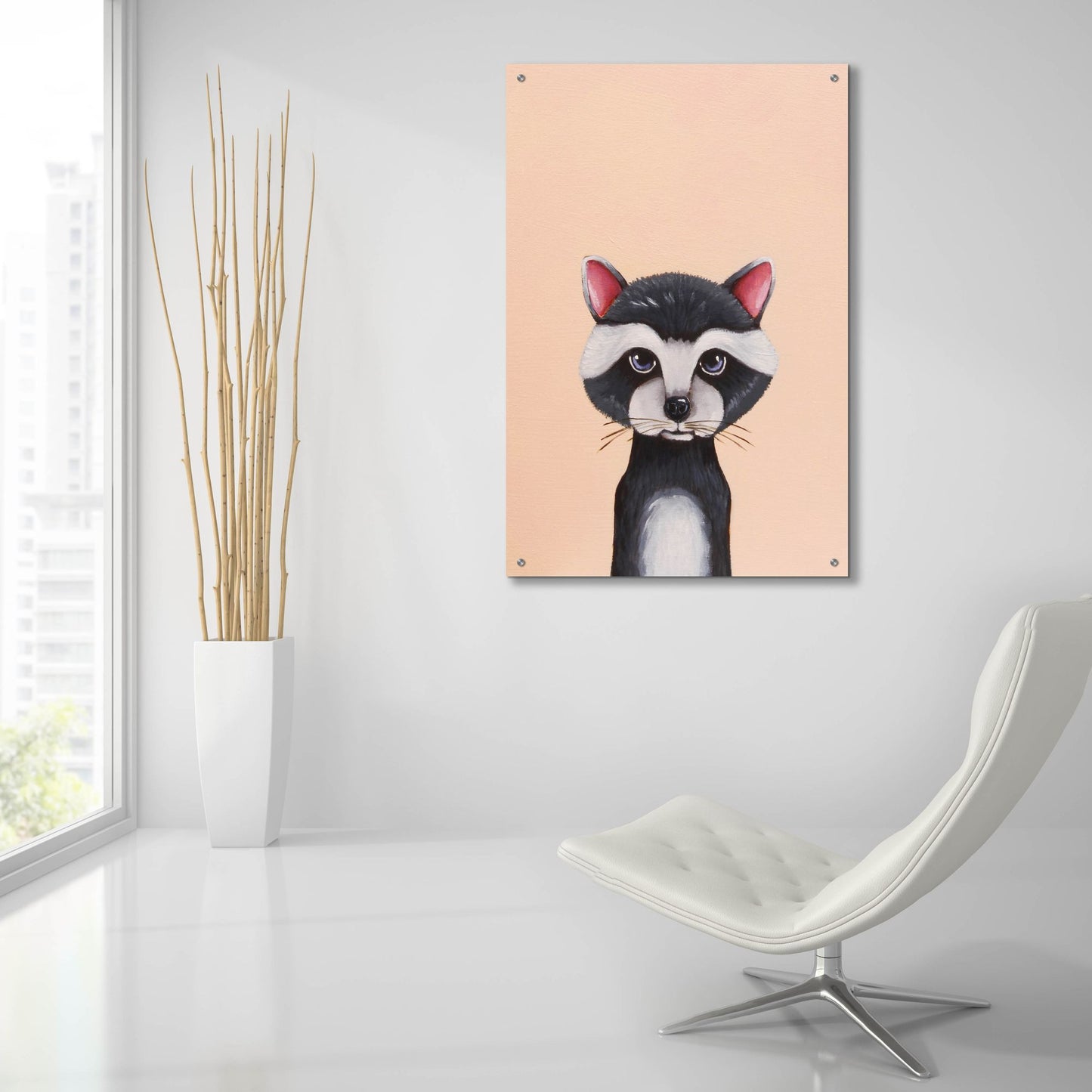 Epic Art ' Baby Raccoon' by Lucia Stewart, Acrylic Glass Wall Art,24x36