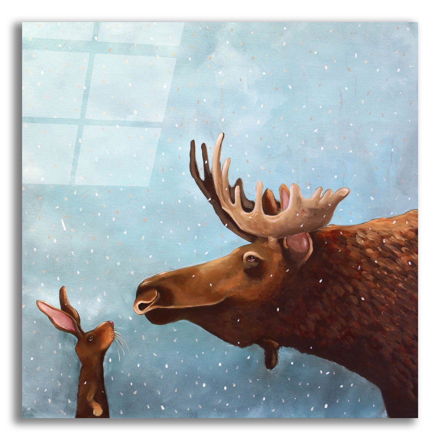 Epic Art ' Moose and Rabbit' by Lucia Stewart, Acrylic Glass Wall Art