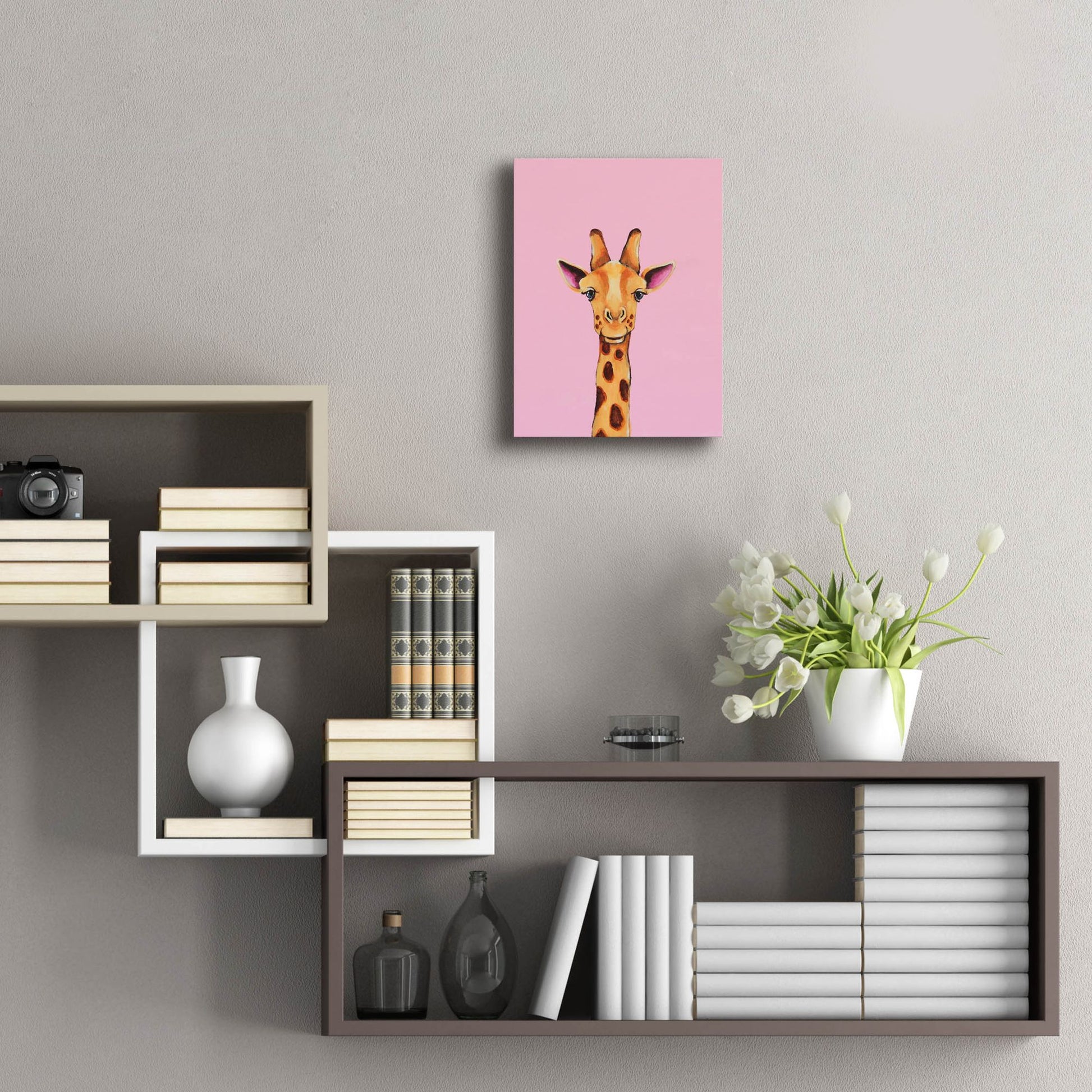 Epic Art ' Baby Giraffe' by Lucia Stewart, Acrylic Glass Wall Art,12x16