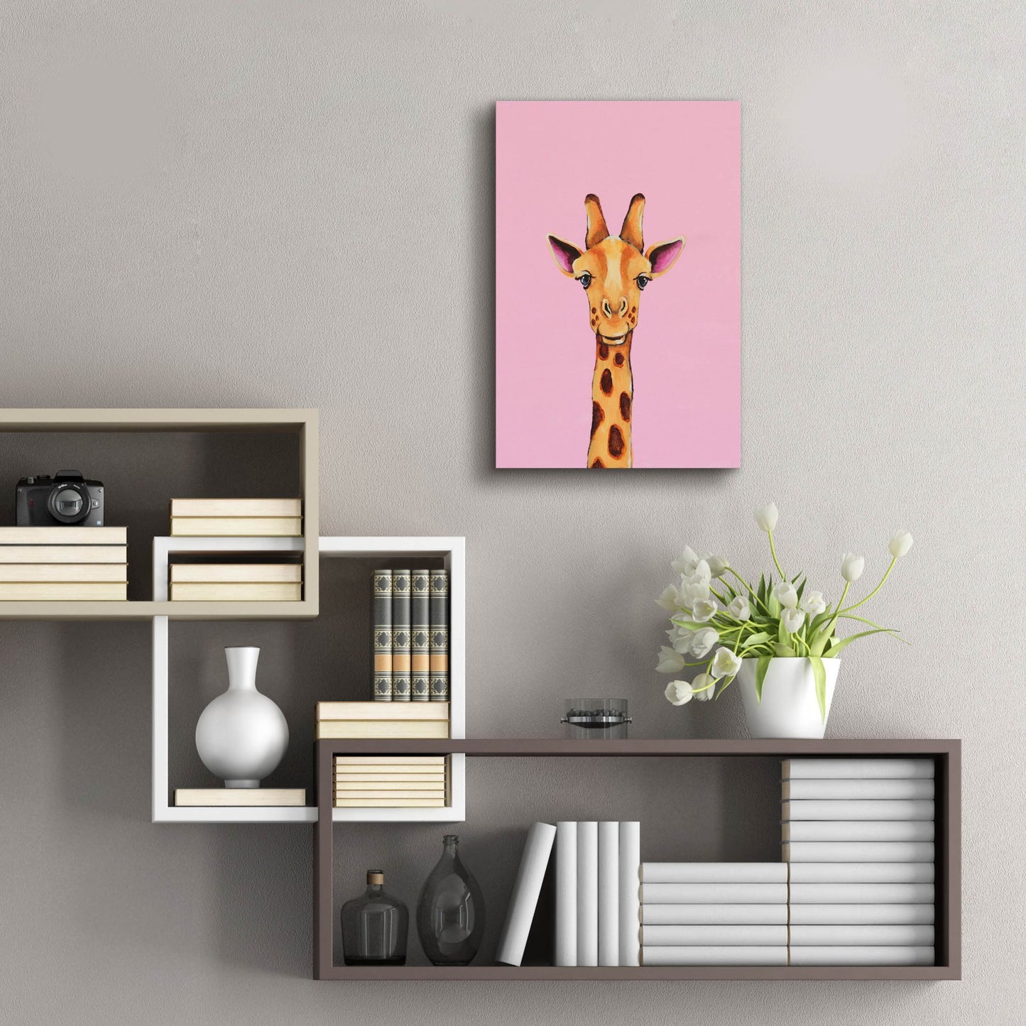 Epic Art ' Baby Giraffe' by Lucia Stewart, Acrylic Glass Wall Art,16x24