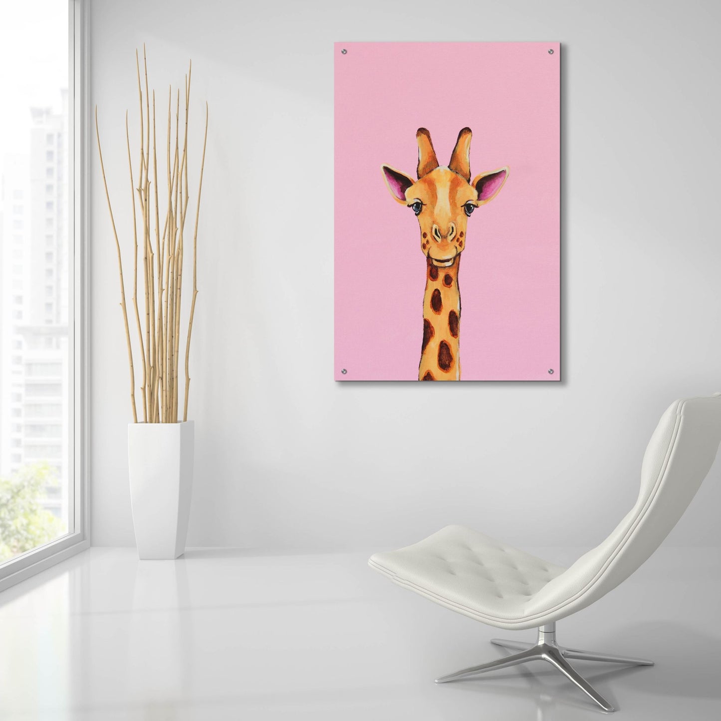 Epic Art ' Baby Giraffe' by Lucia Stewart, Acrylic Glass Wall Art,24x36