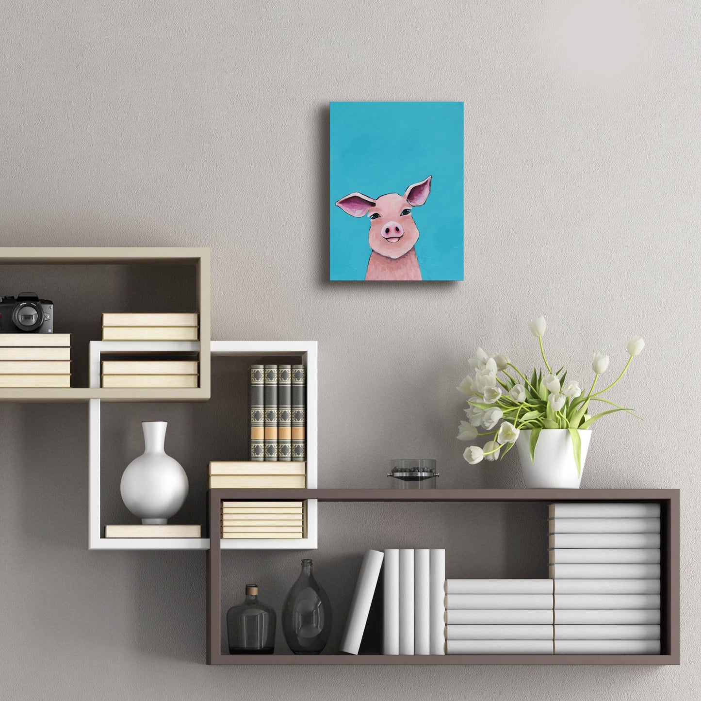 Epic Art ' Little Pig' by Lucia Stewart, Acrylic Glass Wall Art,12x16