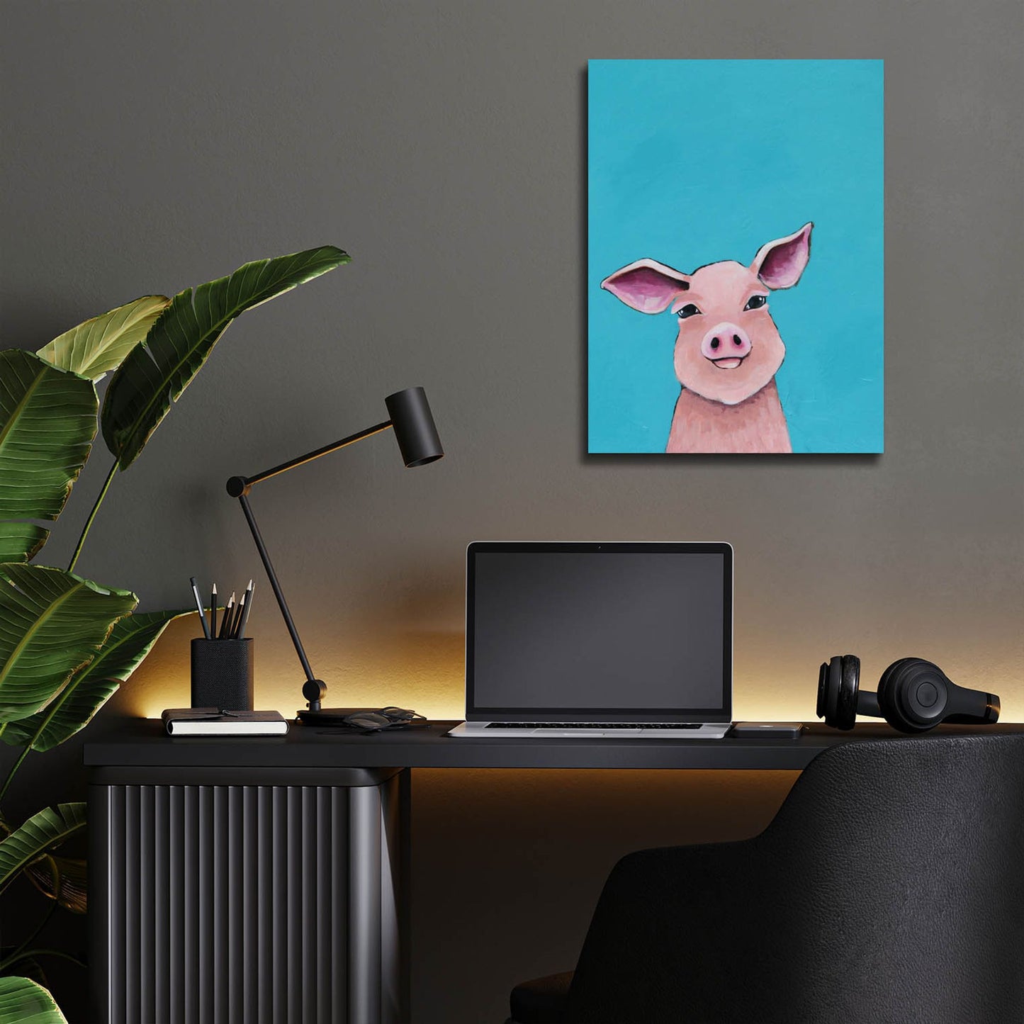 Epic Art ' Little Pig' by Lucia Stewart, Acrylic Glass Wall Art,12x16