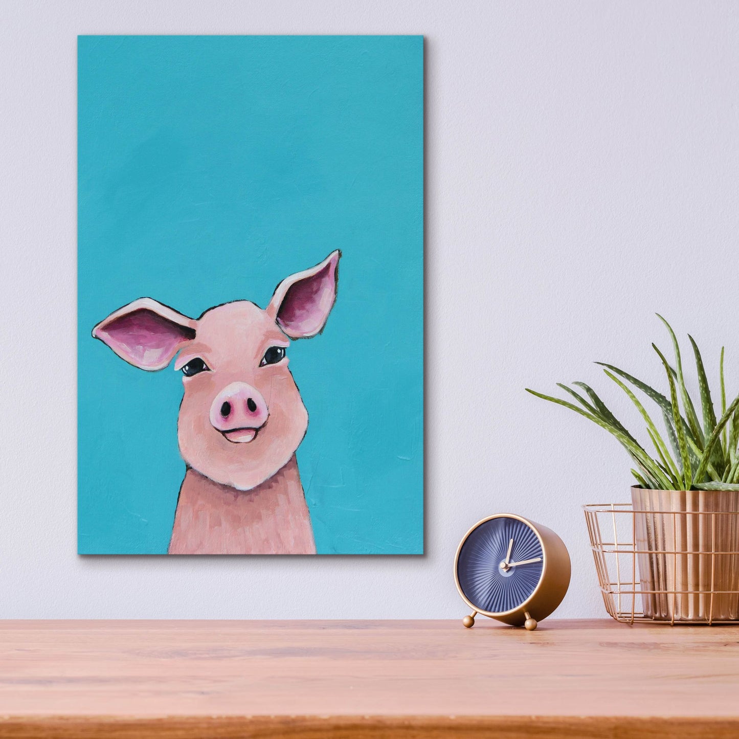 Epic Art ' Little Pig' by Lucia Stewart, Acrylic Glass Wall Art,12x16