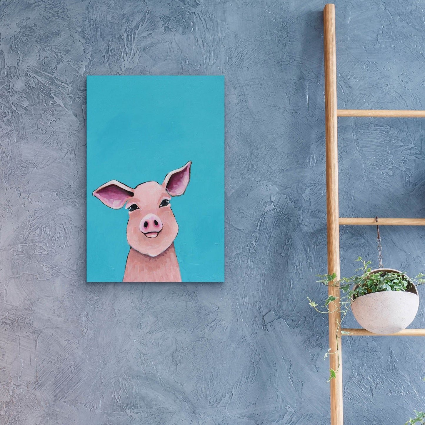 Epic Art ' Little Pig' by Lucia Stewart, Acrylic Glass Wall Art,16x24