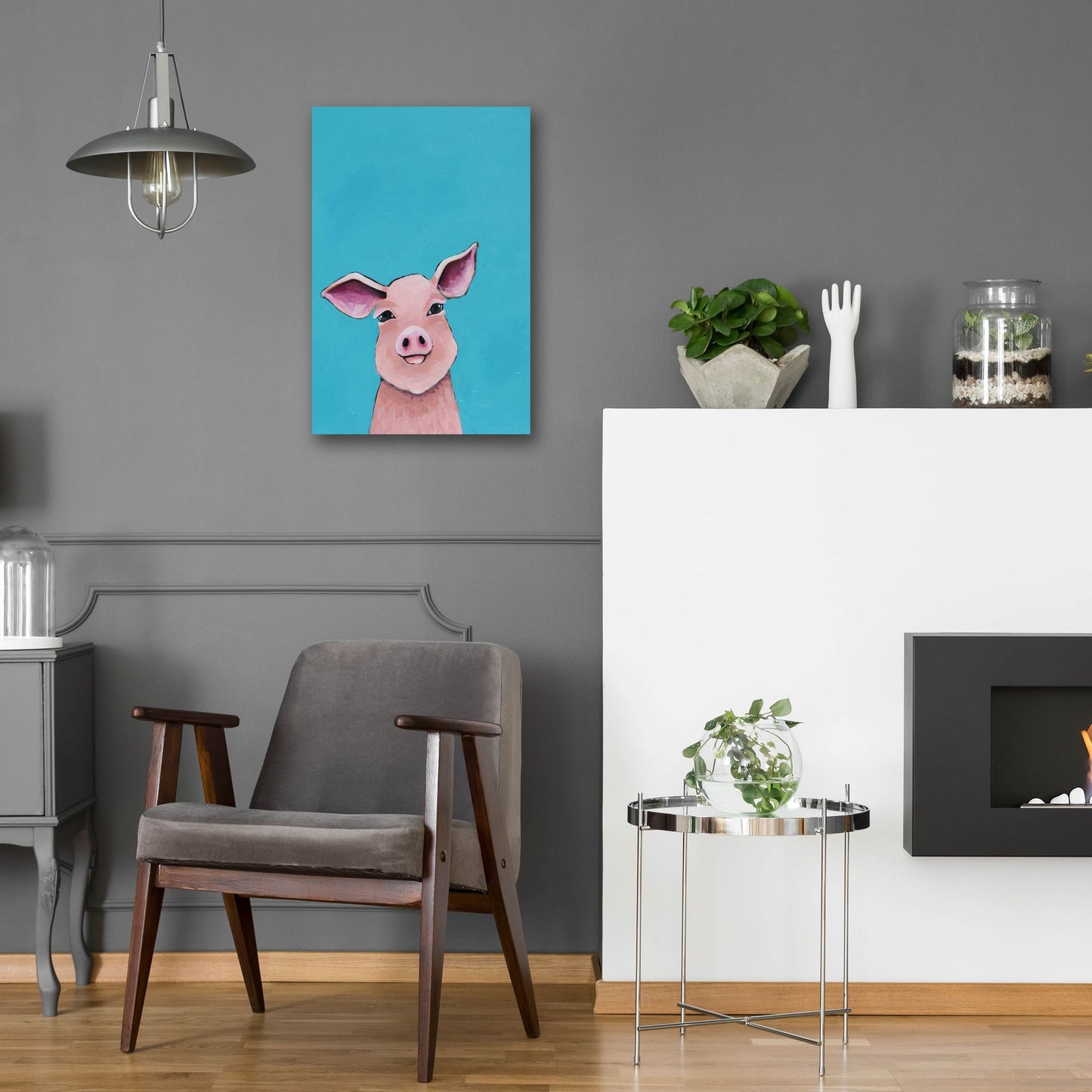 Epic Art ' Little Pig' by Lucia Stewart, Acrylic Glass Wall Art,16x24