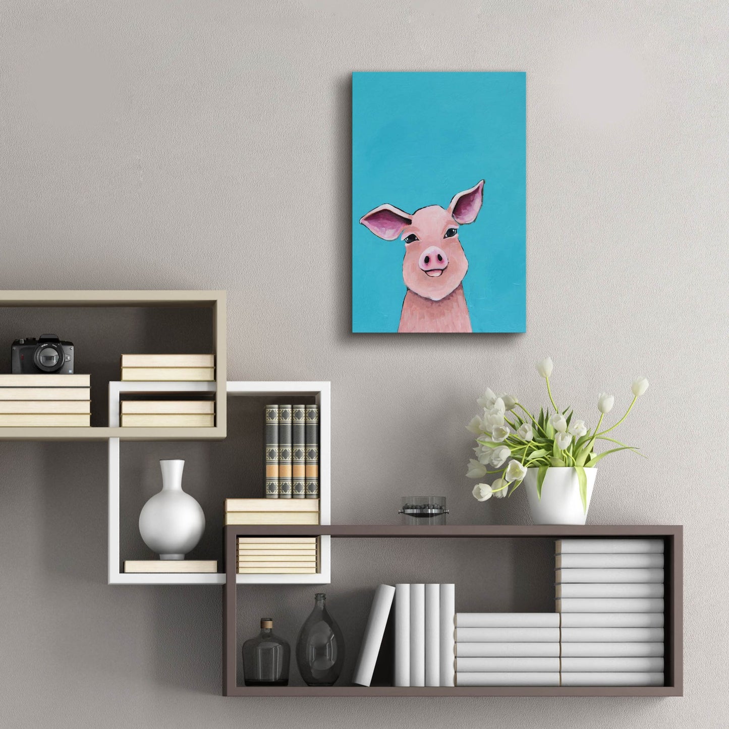 Epic Art ' Little Pig' by Lucia Stewart, Acrylic Glass Wall Art,16x24