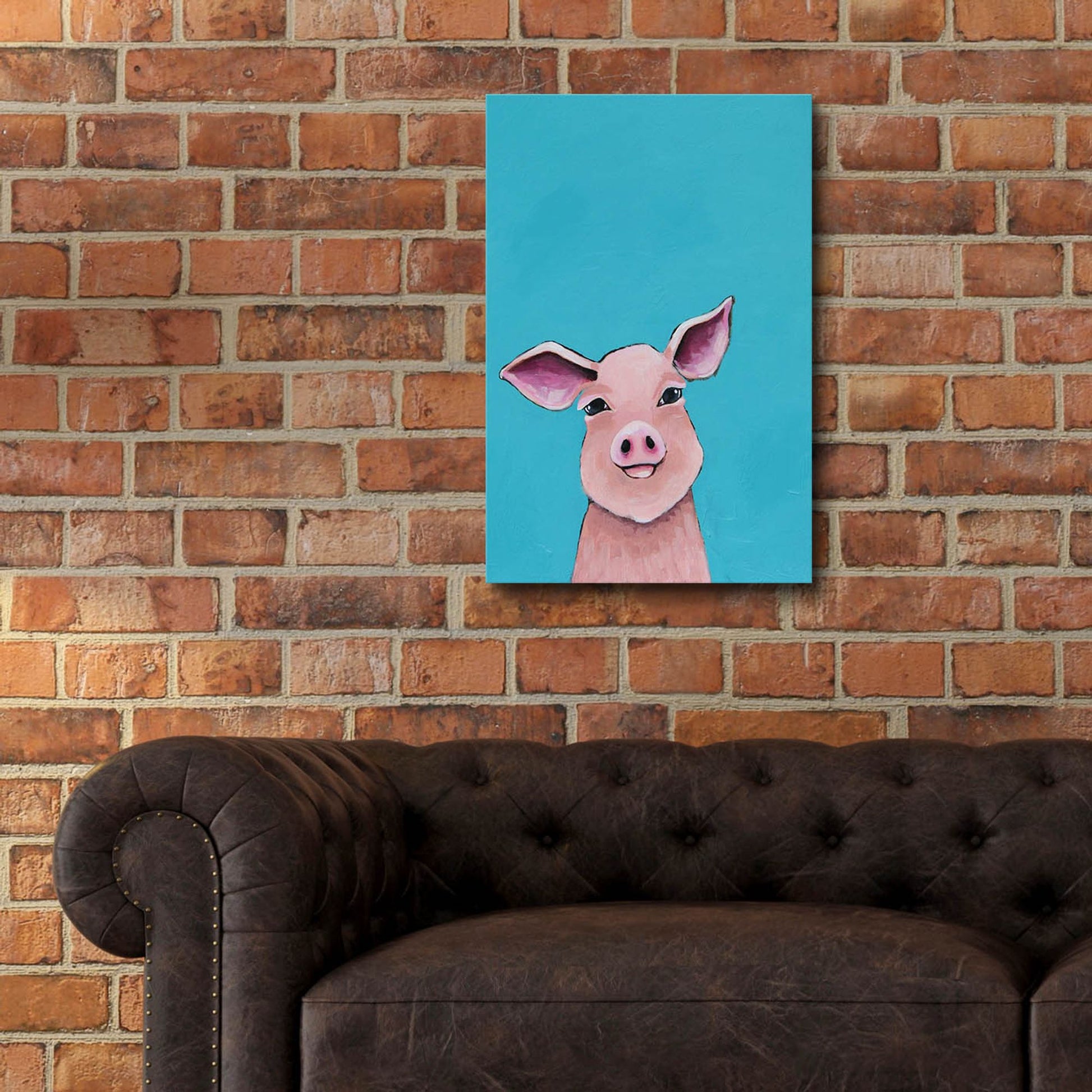 Epic Art ' Little Pig' by Lucia Stewart, Acrylic Glass Wall Art,16x24