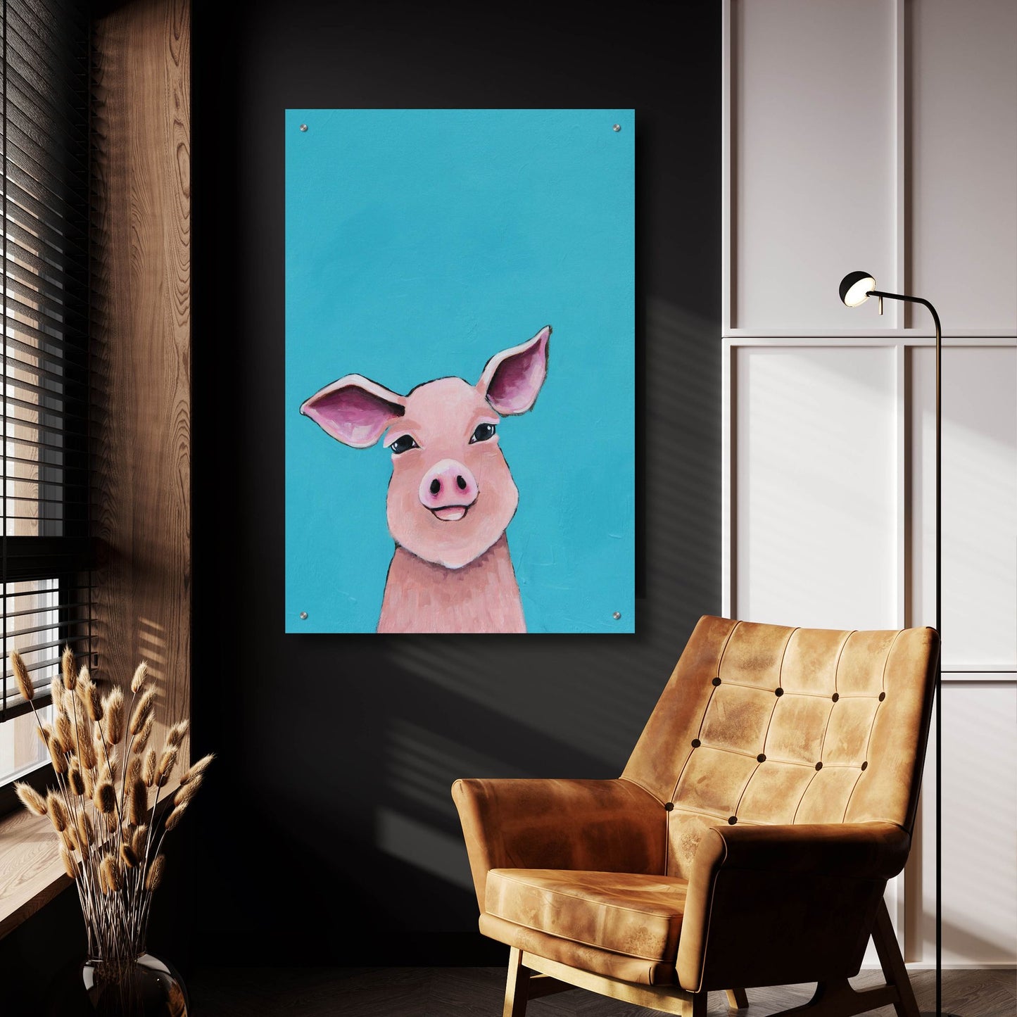 Epic Art ' Little Pig' by Lucia Stewart, Acrylic Glass Wall Art,24x36