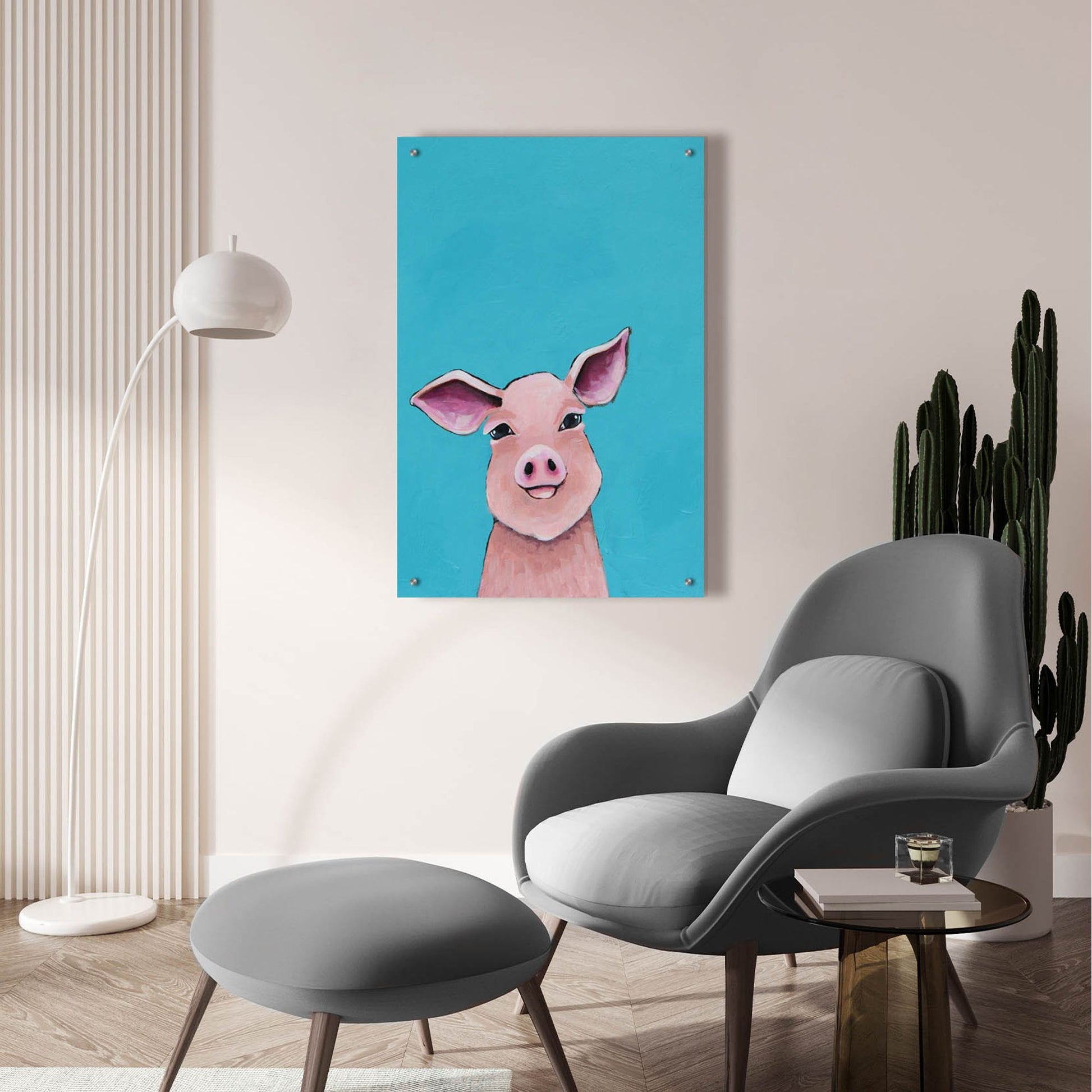 Epic Art ' Little Pig' by Lucia Stewart, Acrylic Glass Wall Art,24x36