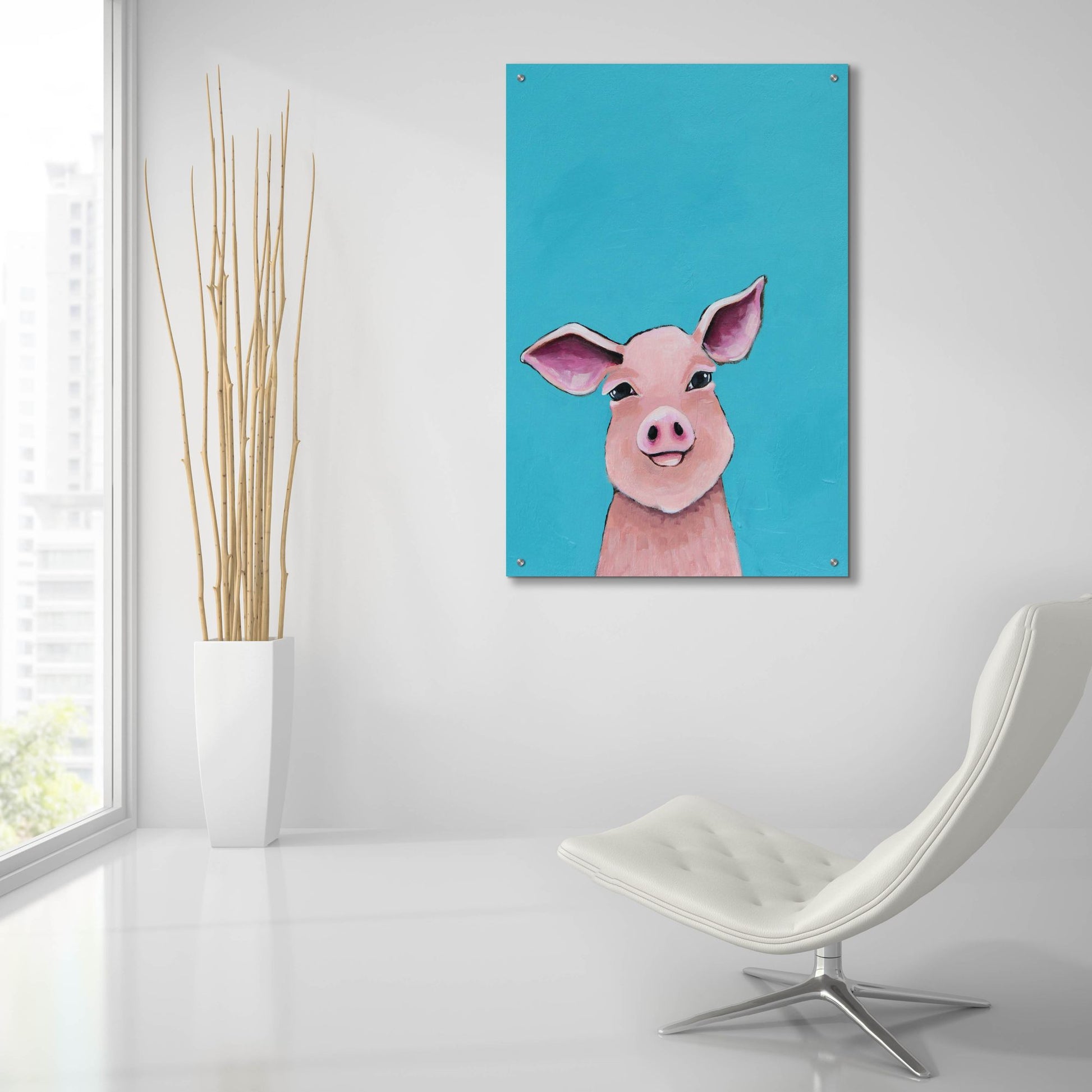 Epic Art ' Little Pig' by Lucia Stewart, Acrylic Glass Wall Art,24x36