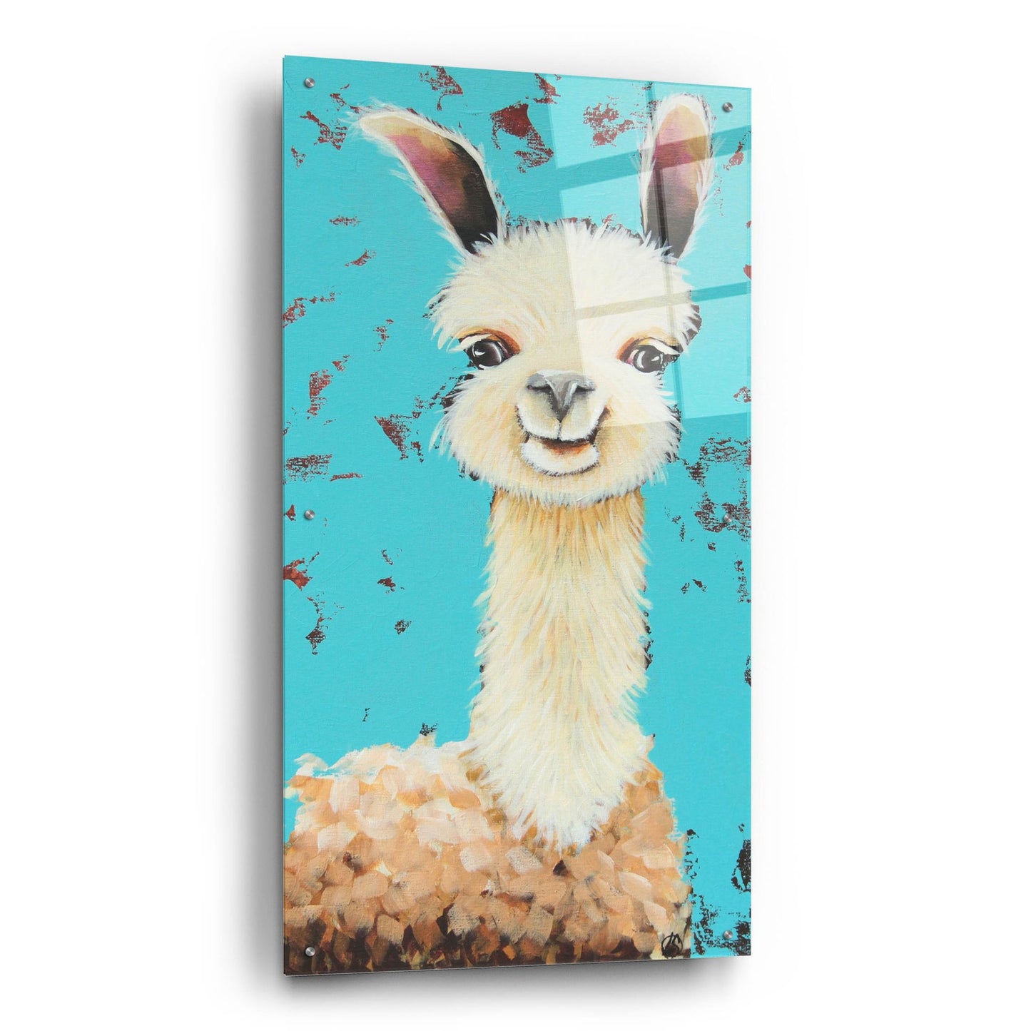 Epic Art ' Llama Sue' by Lucia Stewart, Acrylic Glass Wall Art,24x48