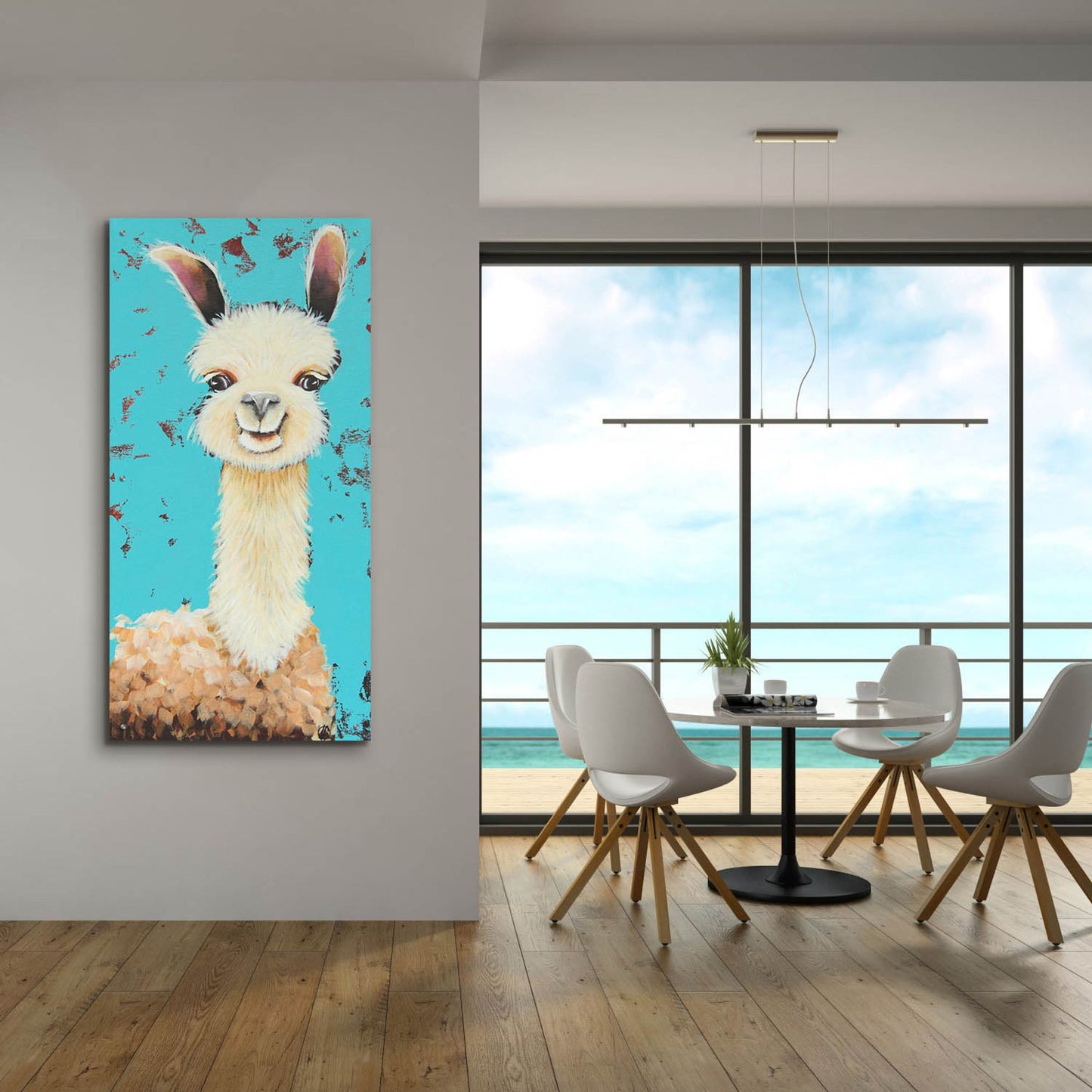 Epic Art ' Llama Sue' by Lucia Stewart, Acrylic Glass Wall Art,24x48