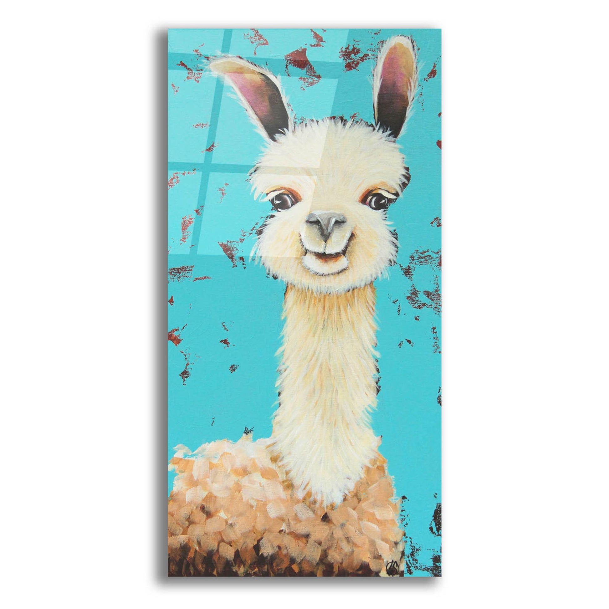 Epic Art ' Llama Sue' by Lucia Stewart, Acrylic Glass Wall Art