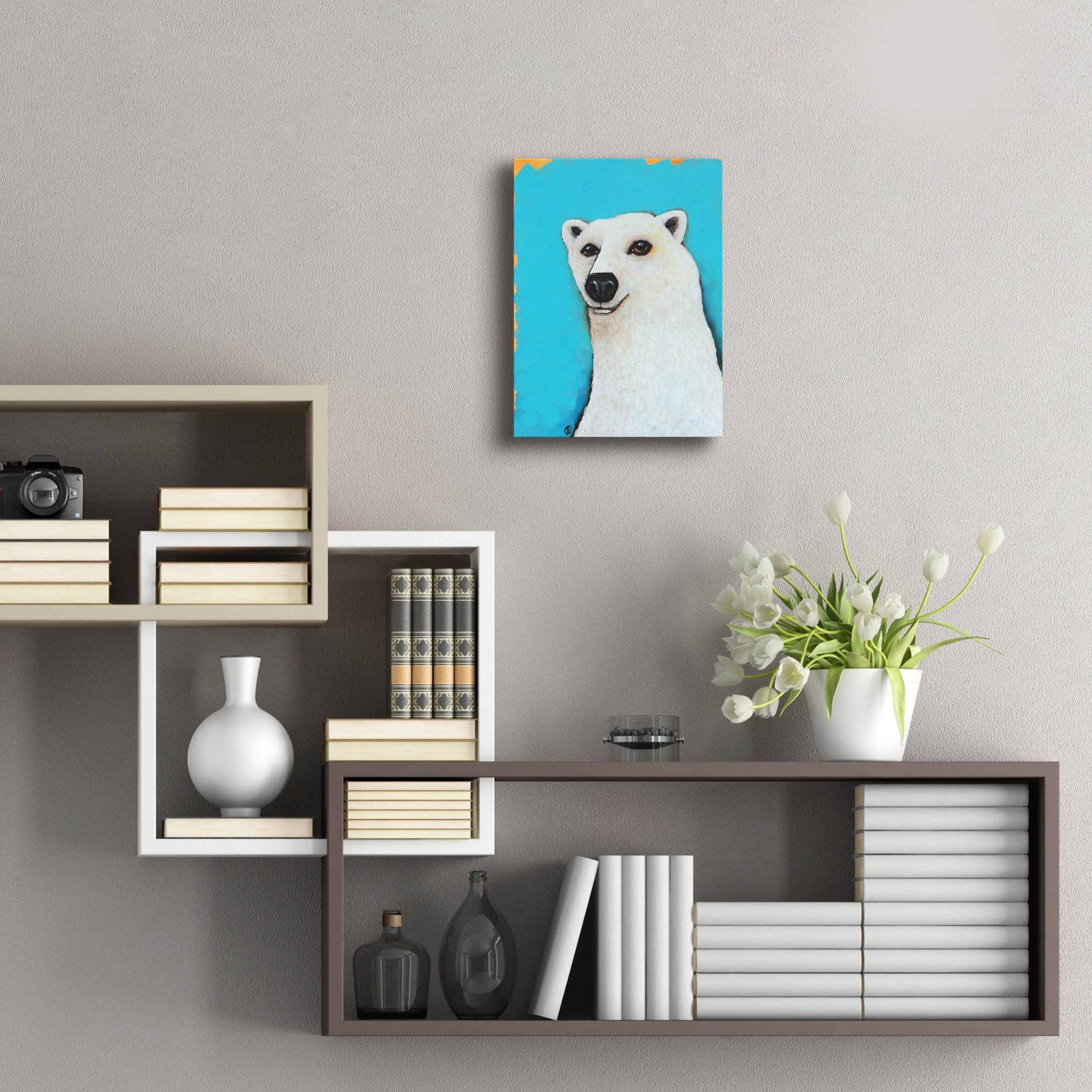 Epic Art ' The Cute Polar Bear' by Lucia Stewart, Acrylic Glass Wall Art,12x16