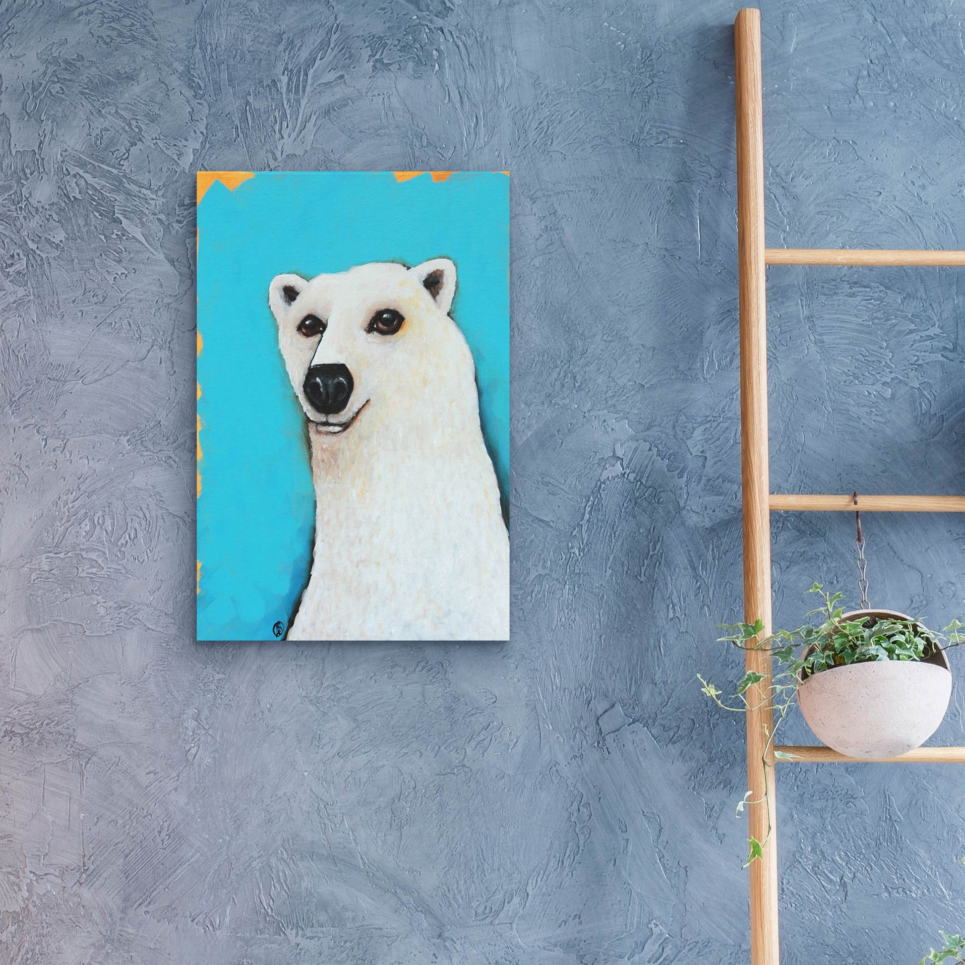 Epic Art ' The Cute Polar Bear' by Lucia Stewart, Acrylic Glass Wall Art,16x24